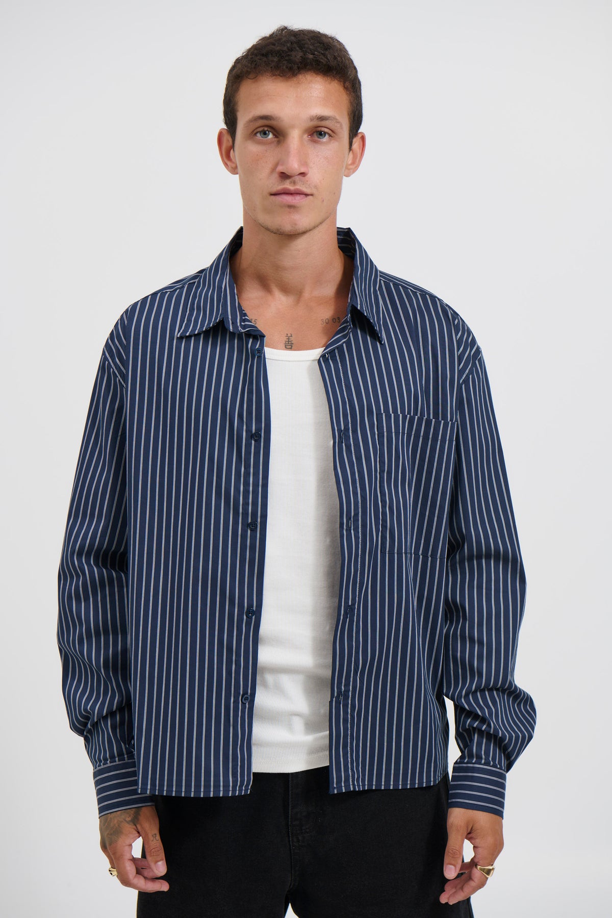 Long Sleeve Box Shirt Navy