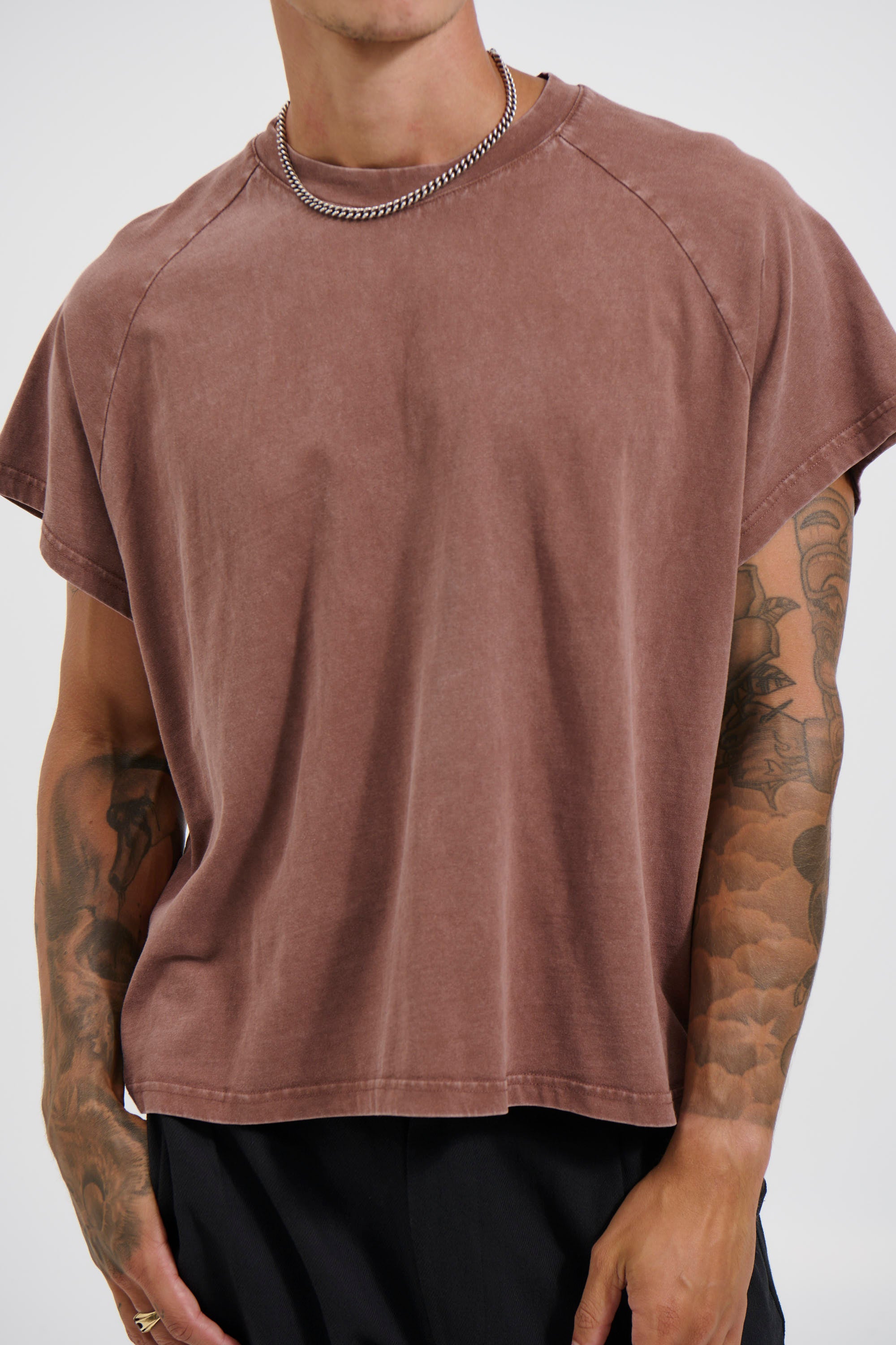 Raglan Crop Box Tank Acid Choc