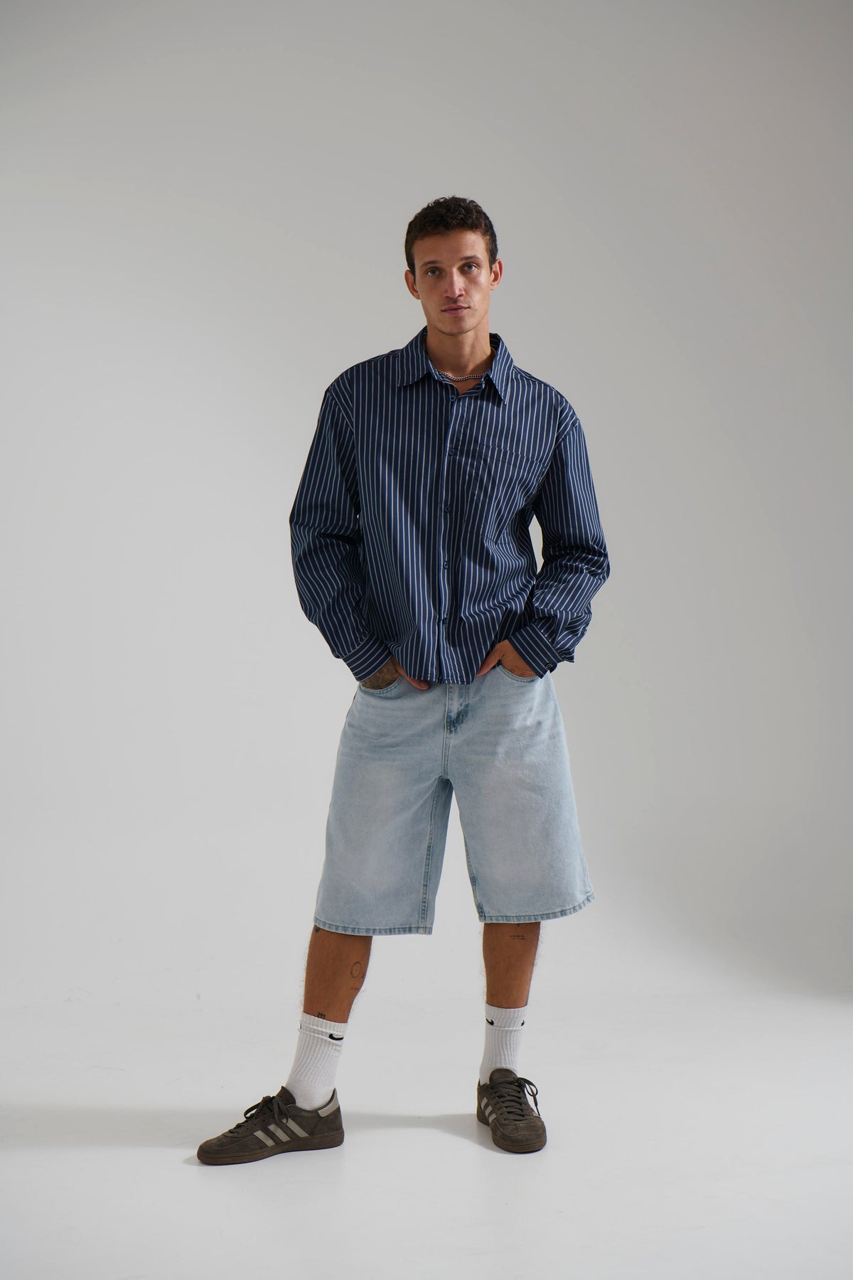 Long Sleeve Box Shirt Navy