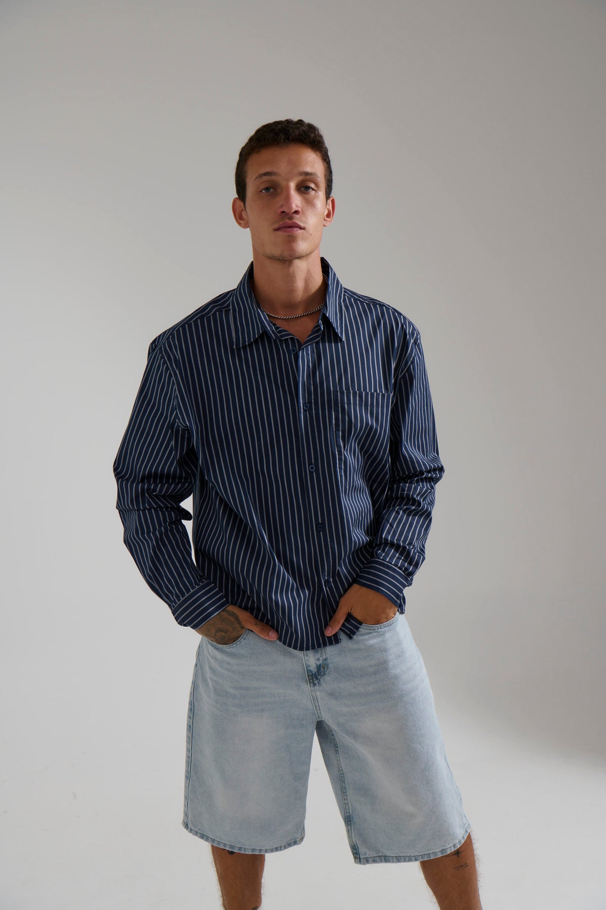 Long Sleeve Box Shirt Navy
