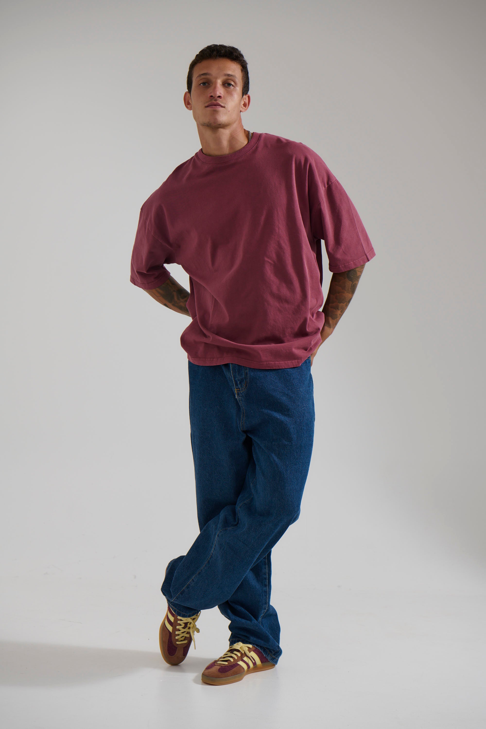 Miller Drop Shoulder Box Tee Carmine