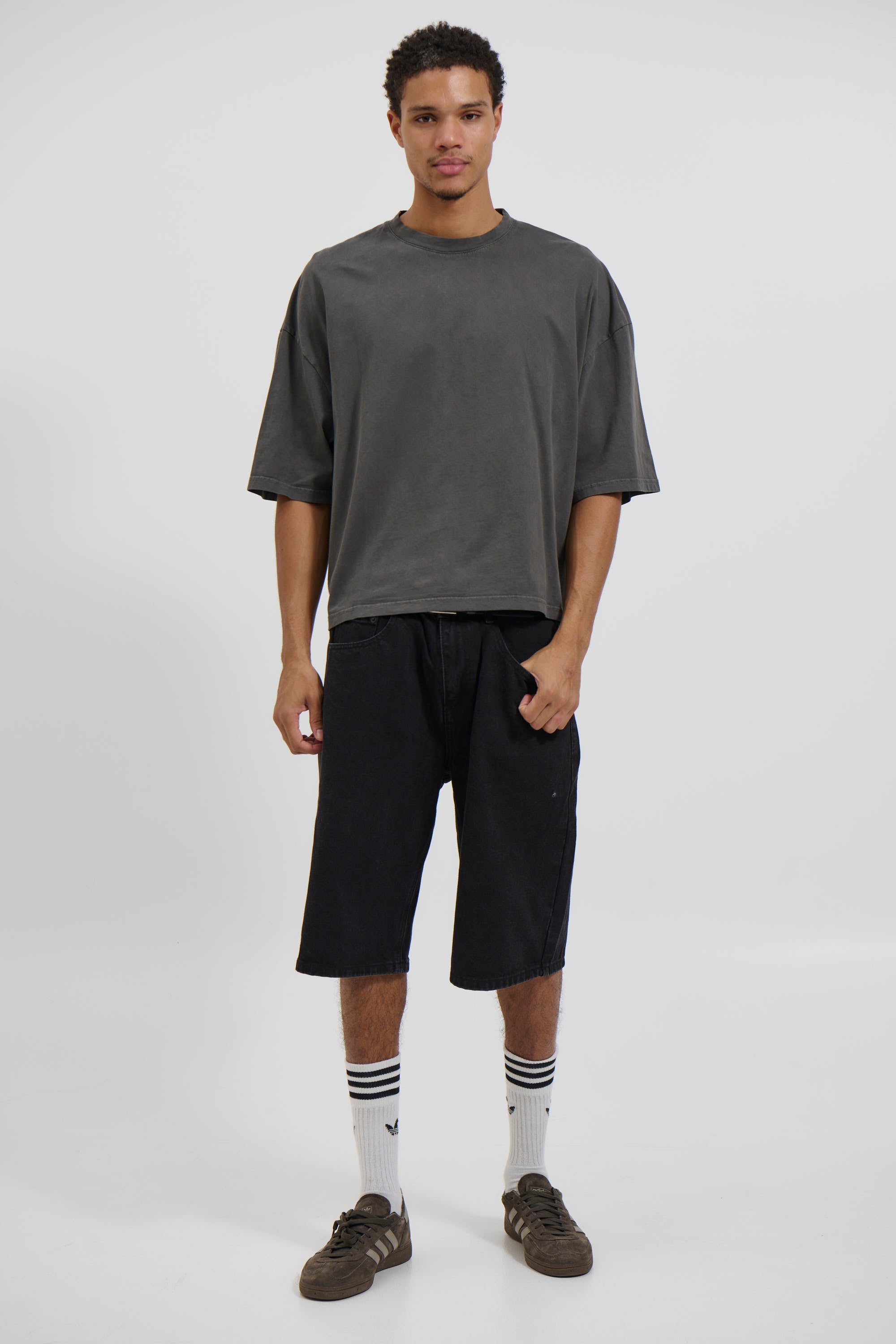 NTH Crop Box Tee Charcoal