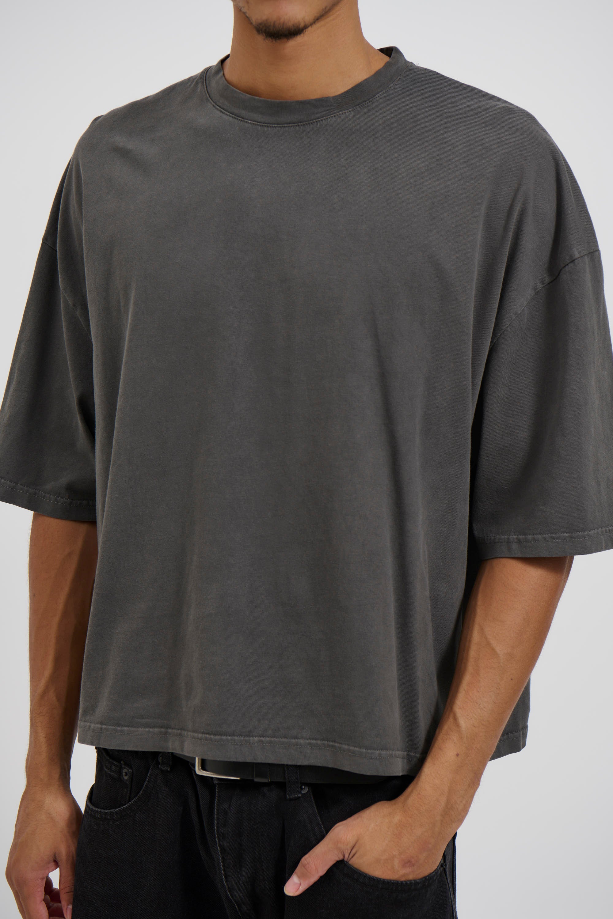 NTH Crop Box Tee Charcoal