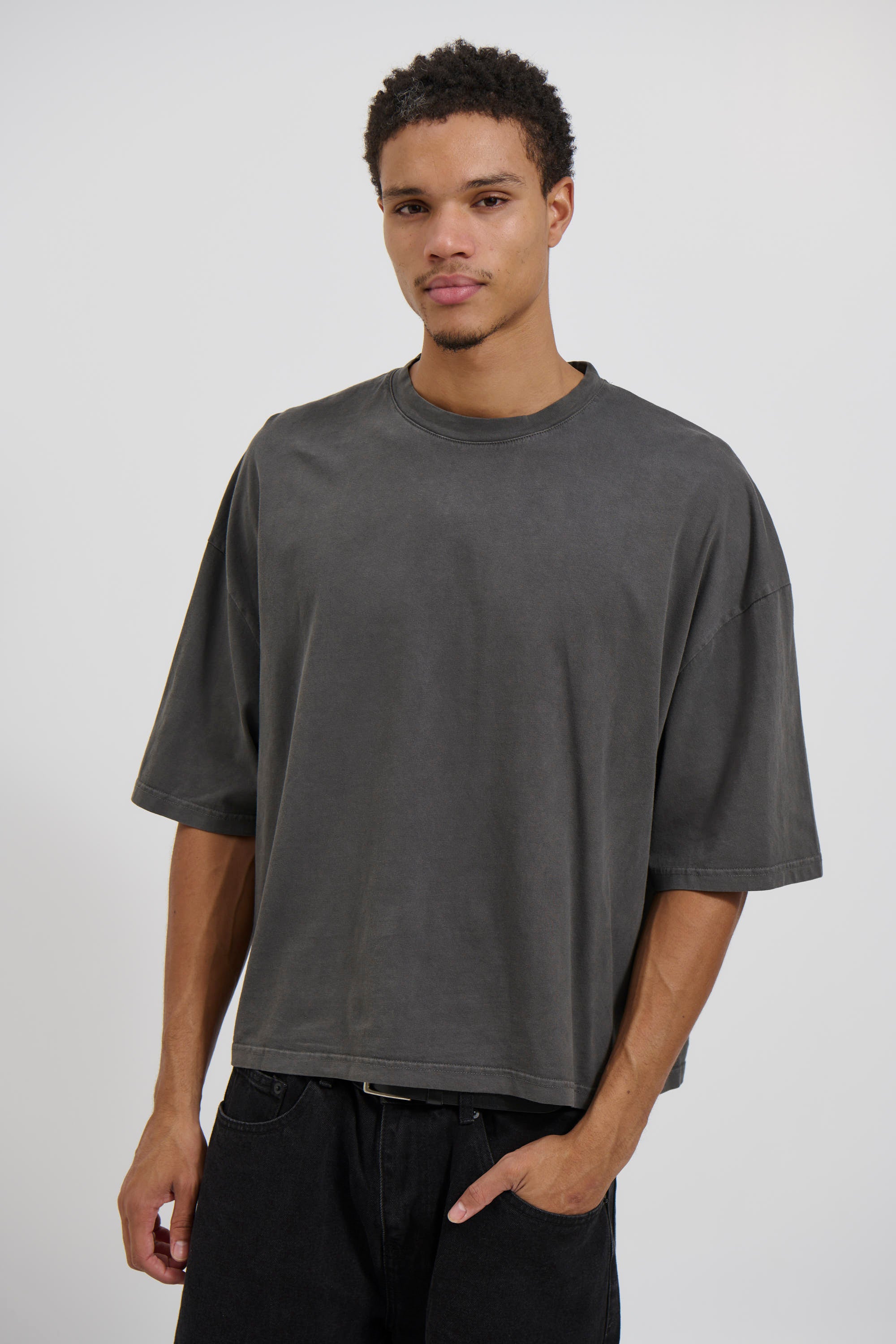 NTH Crop Box Tee Charcoal