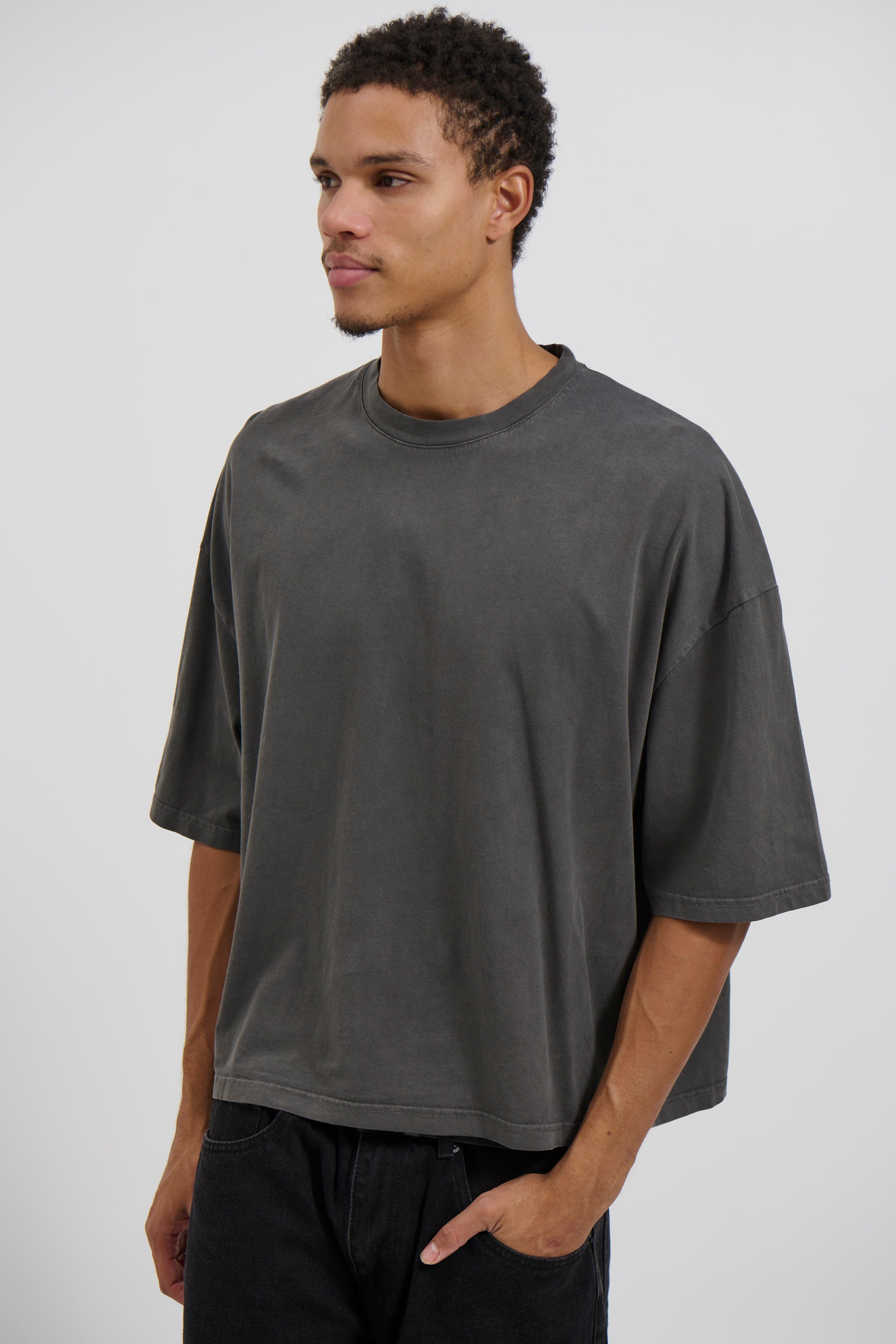 NTH Crop Box Tee Charcoal