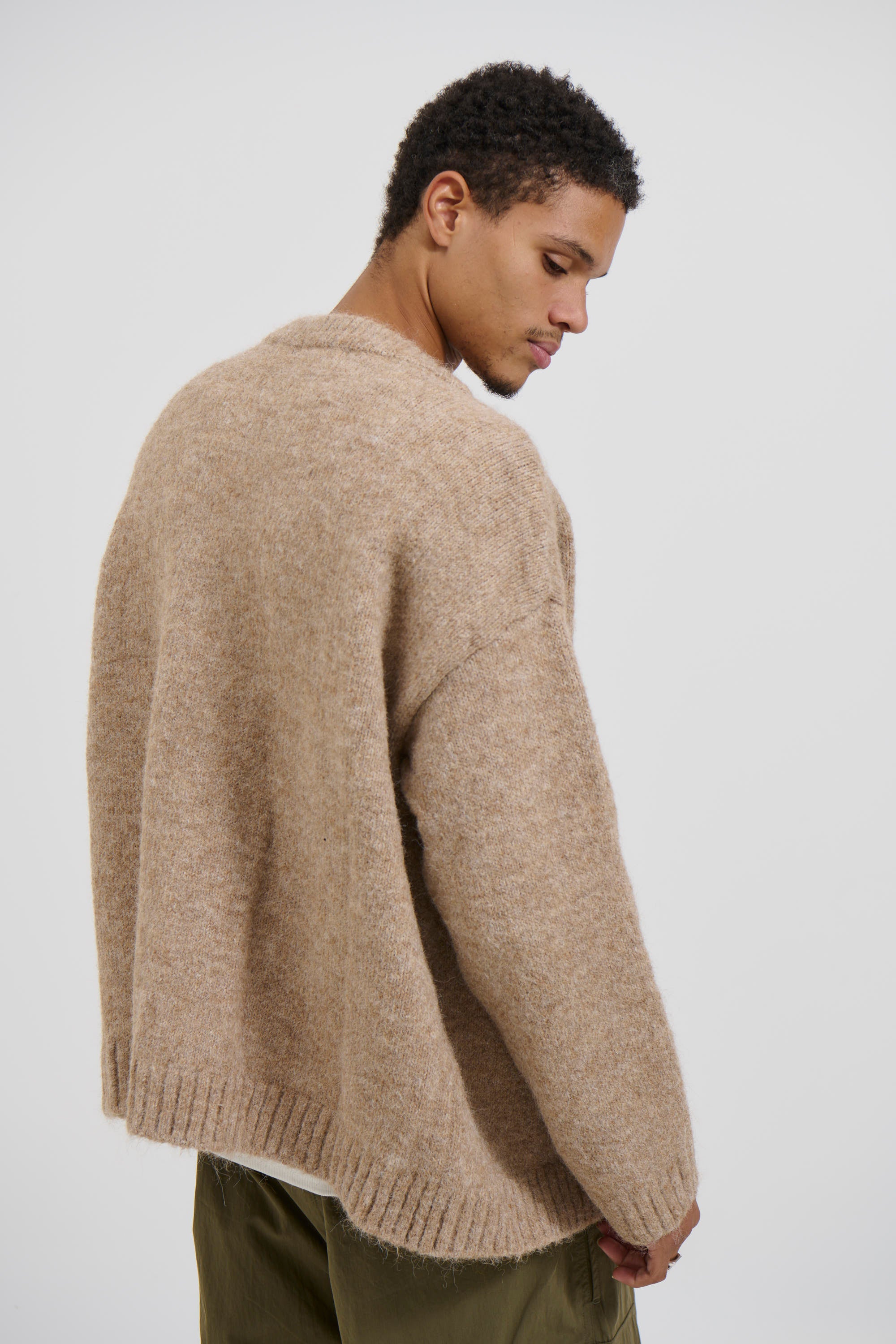 Knitted Oversize Cardigan Camel