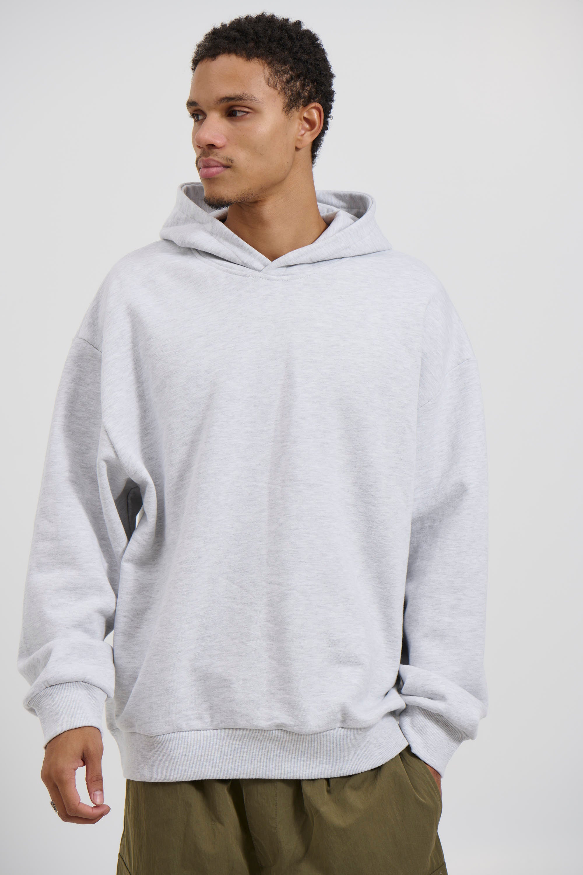 Heavyweight Cotton Hoodie Heather Grey