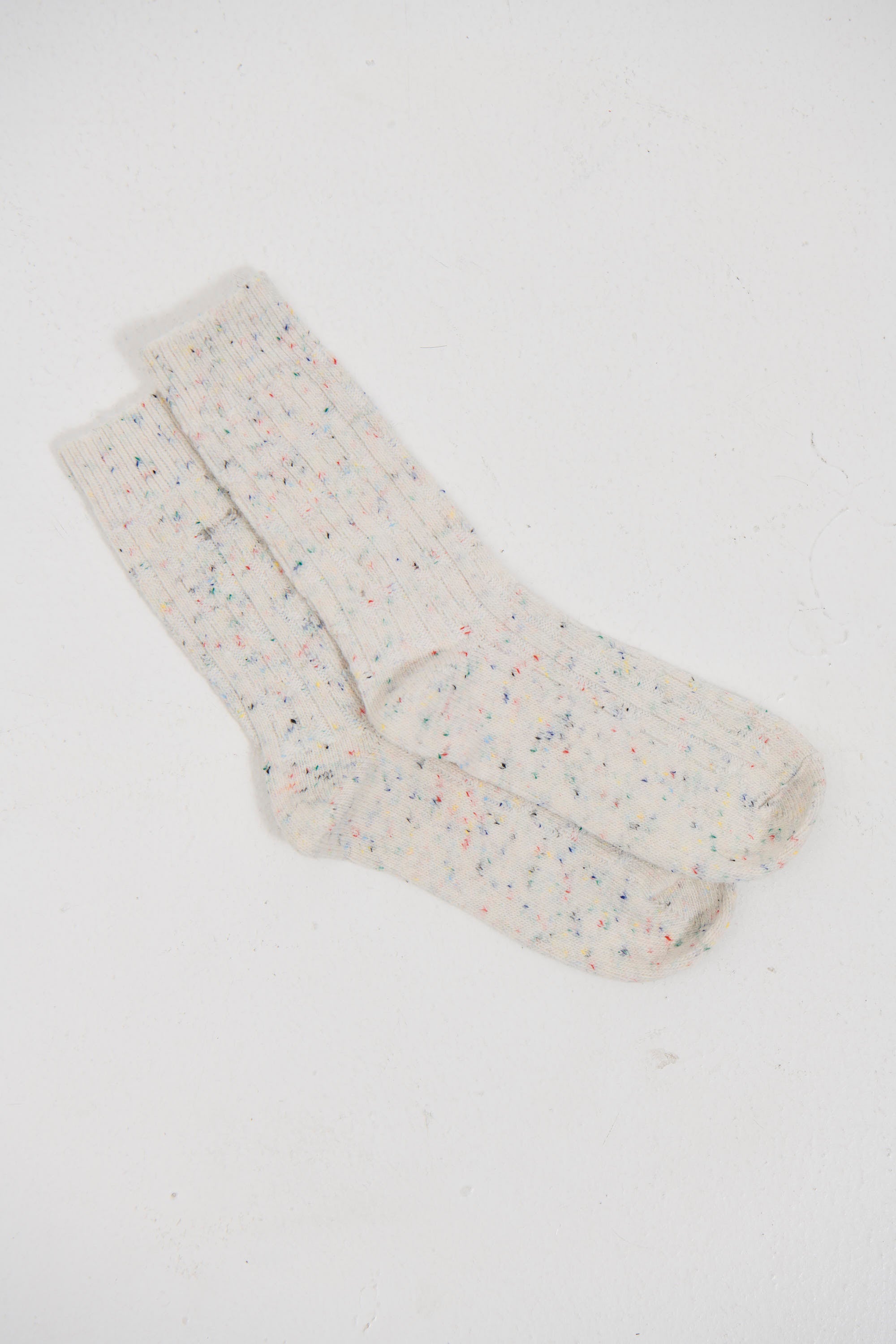 Cable Knit Crew Socks White