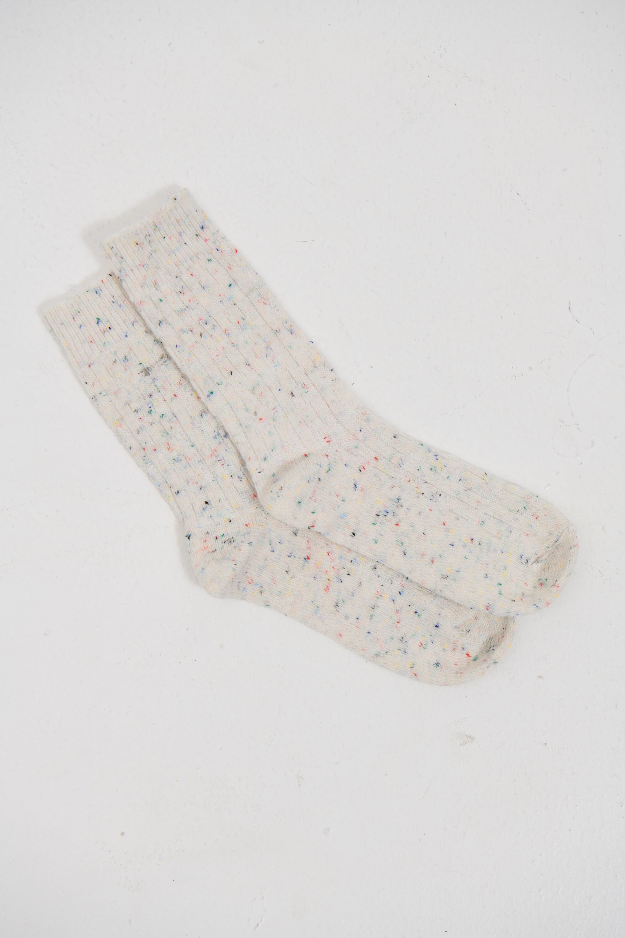 Cable Knit Crew Socks White