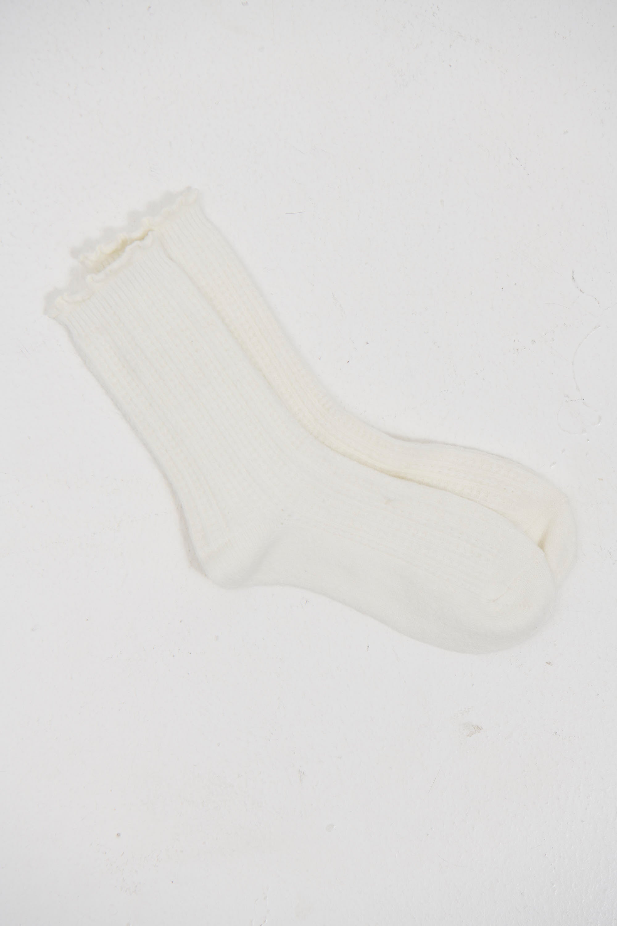 Frill Wool Sock White