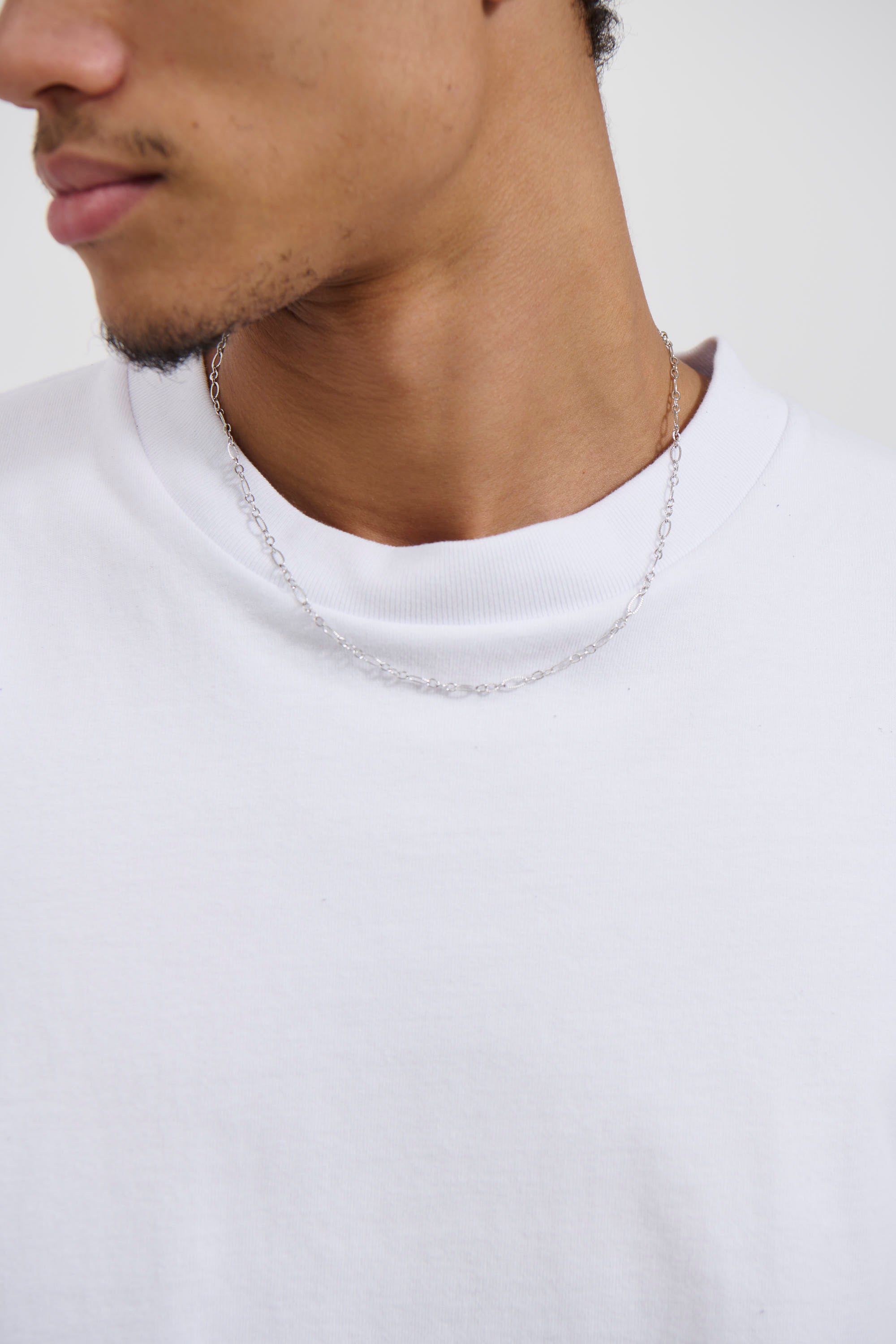 Rocky Chain White Gold Plated