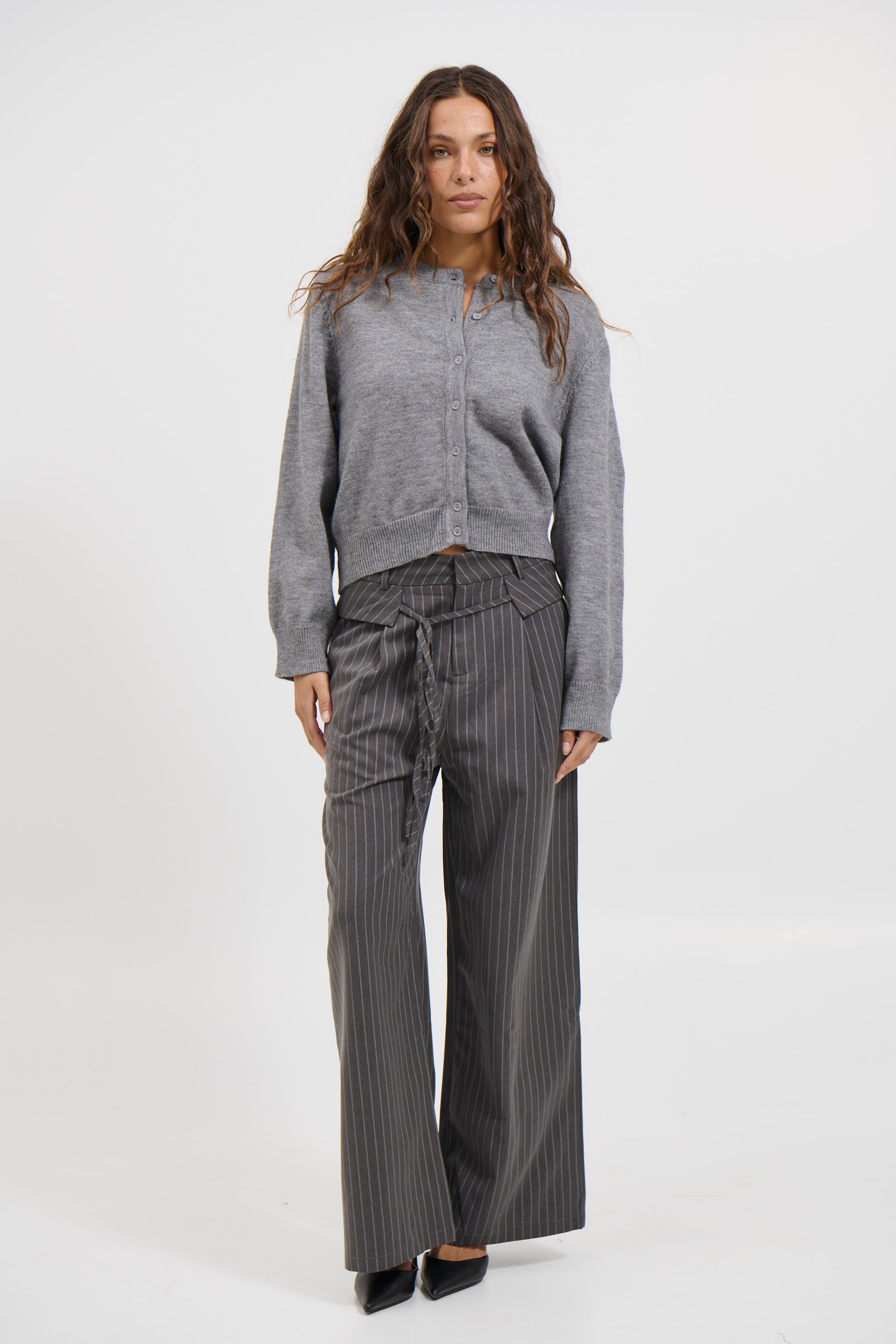 Kiara Pinstripe Pant Grey