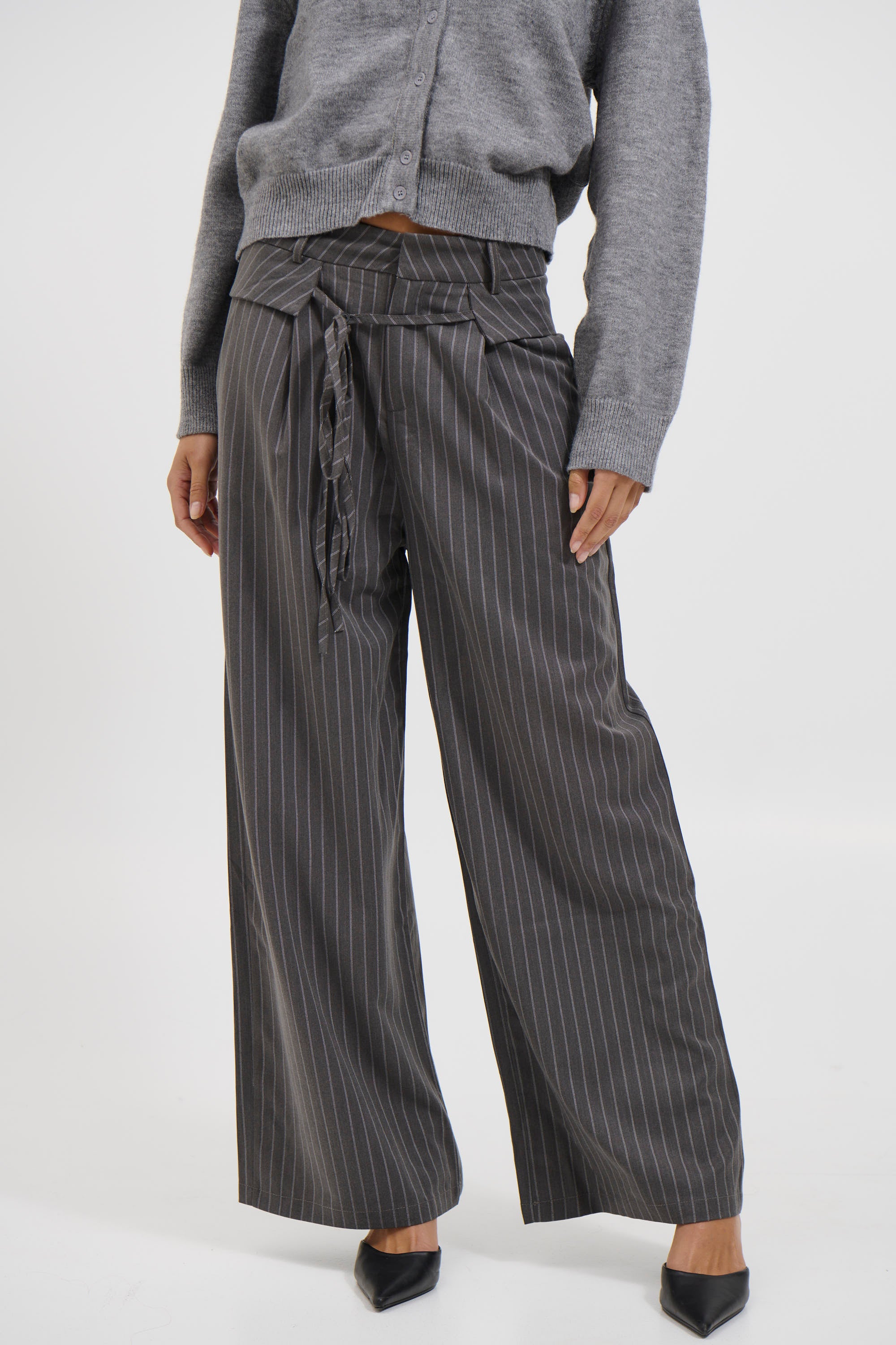 Kiara Pinstripe Pant Grey