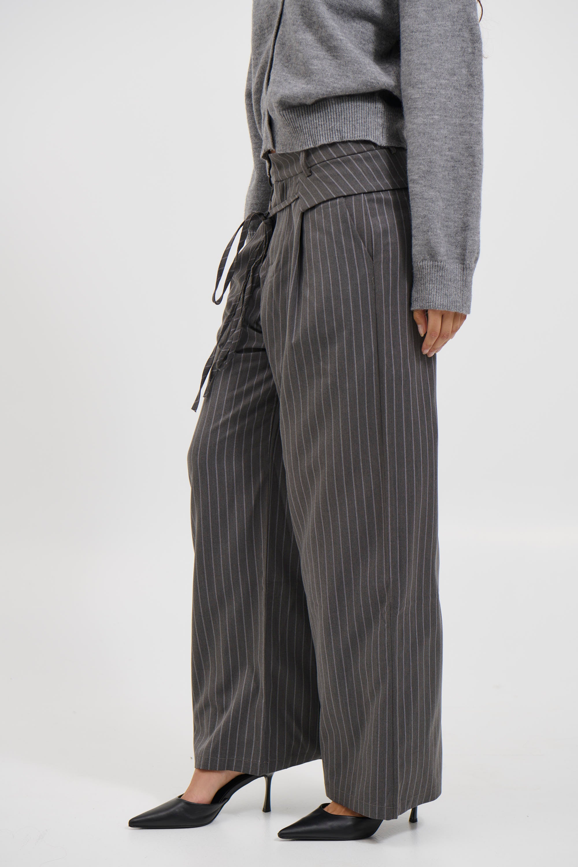 Kiara Pinstripe Pant Grey