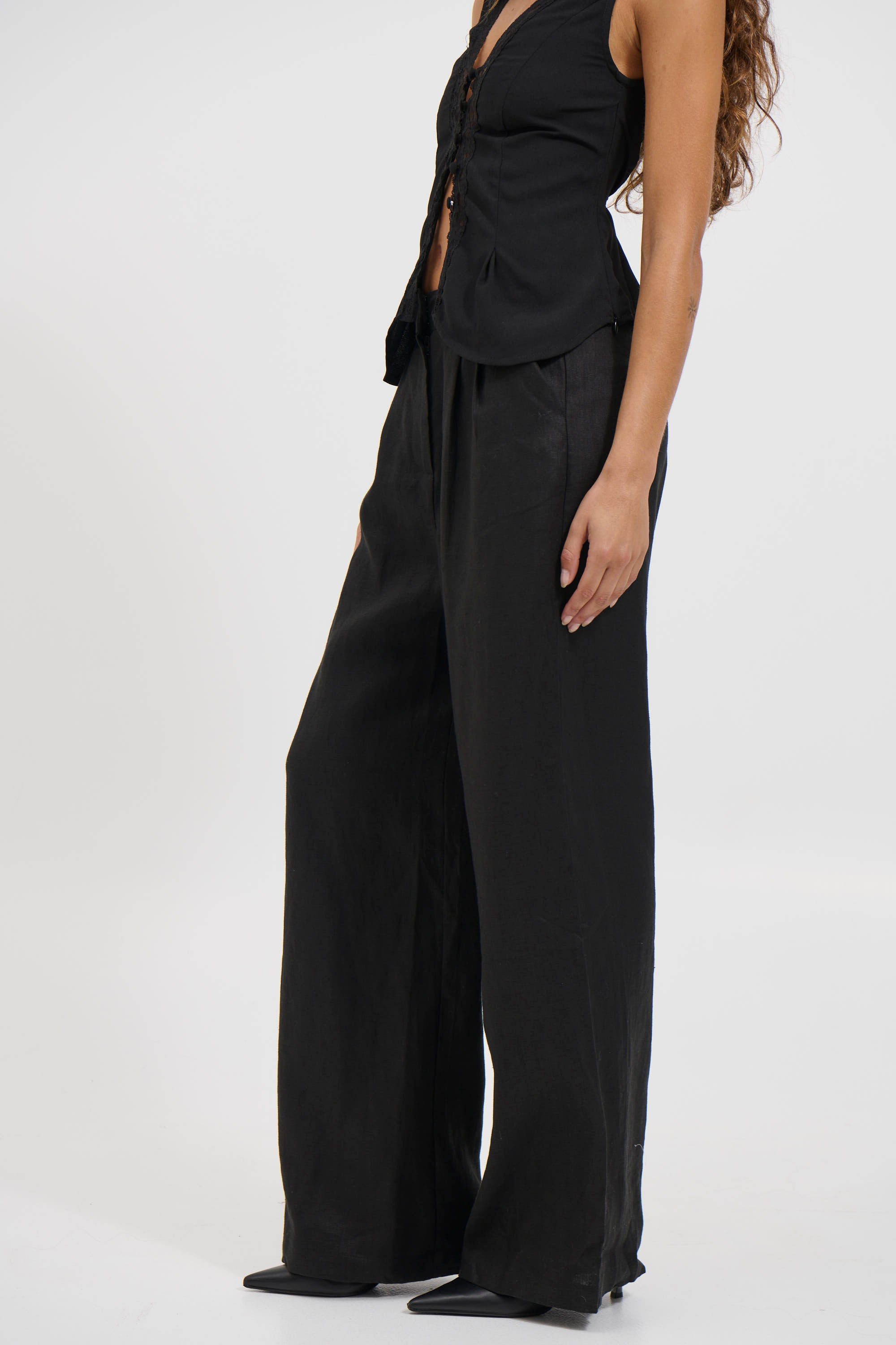 Laney Linen Pant Black