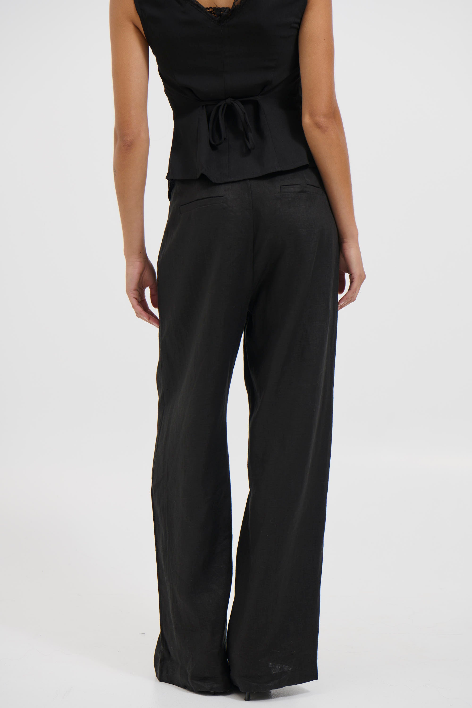 Laney Linen Pant Black