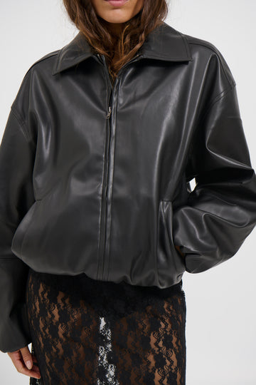 Unisex NTH Coated Bomber Jacket Black