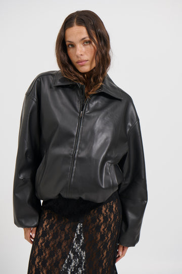 Unisex NTH Coated Bomber Jacket Black