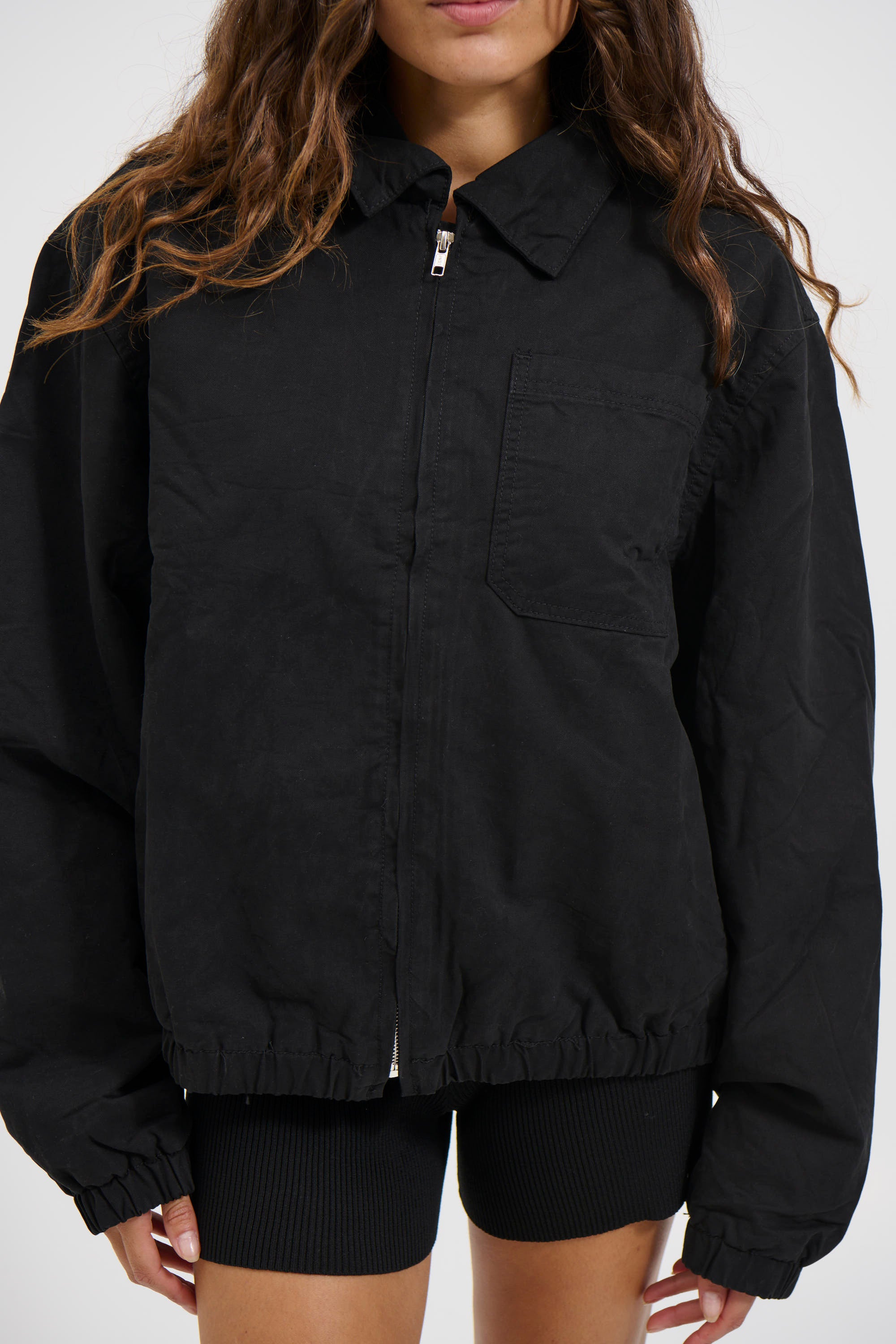 Unisex Charlie Soft Cotton Bomber Black