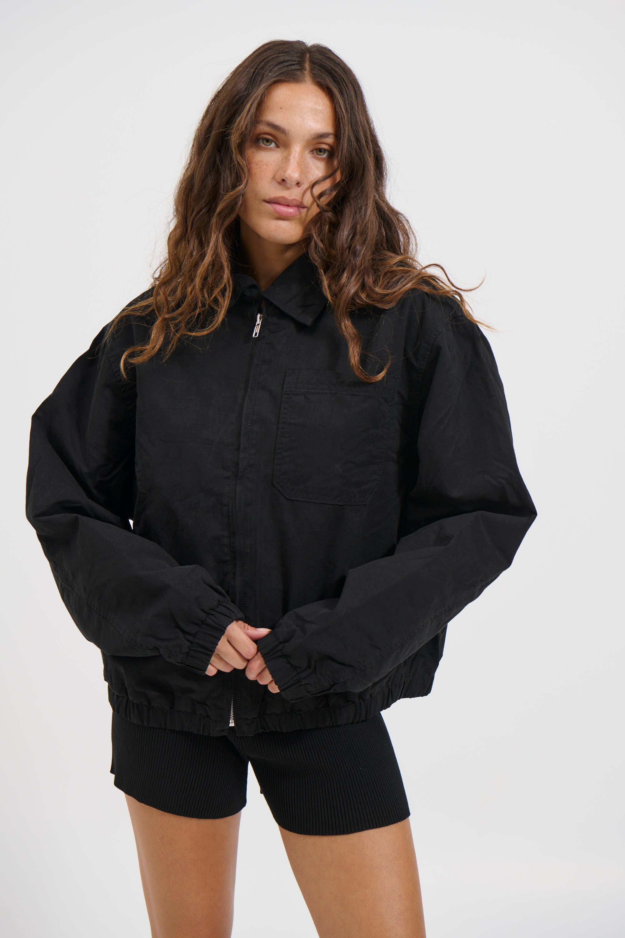 Unisex Charlie Soft Cotton Bomber Black