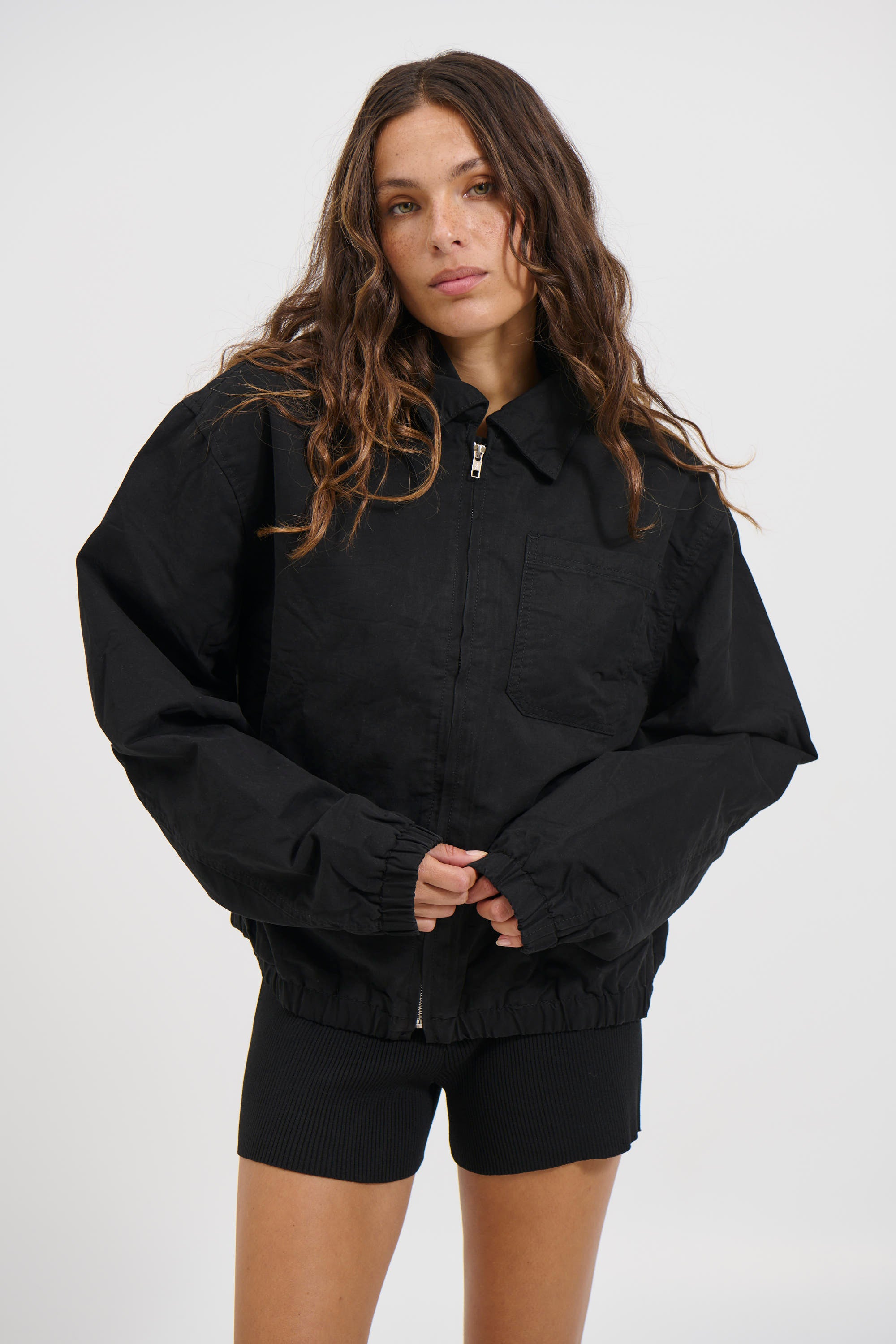 Unisex Charlie Soft Cotton Bomber Black