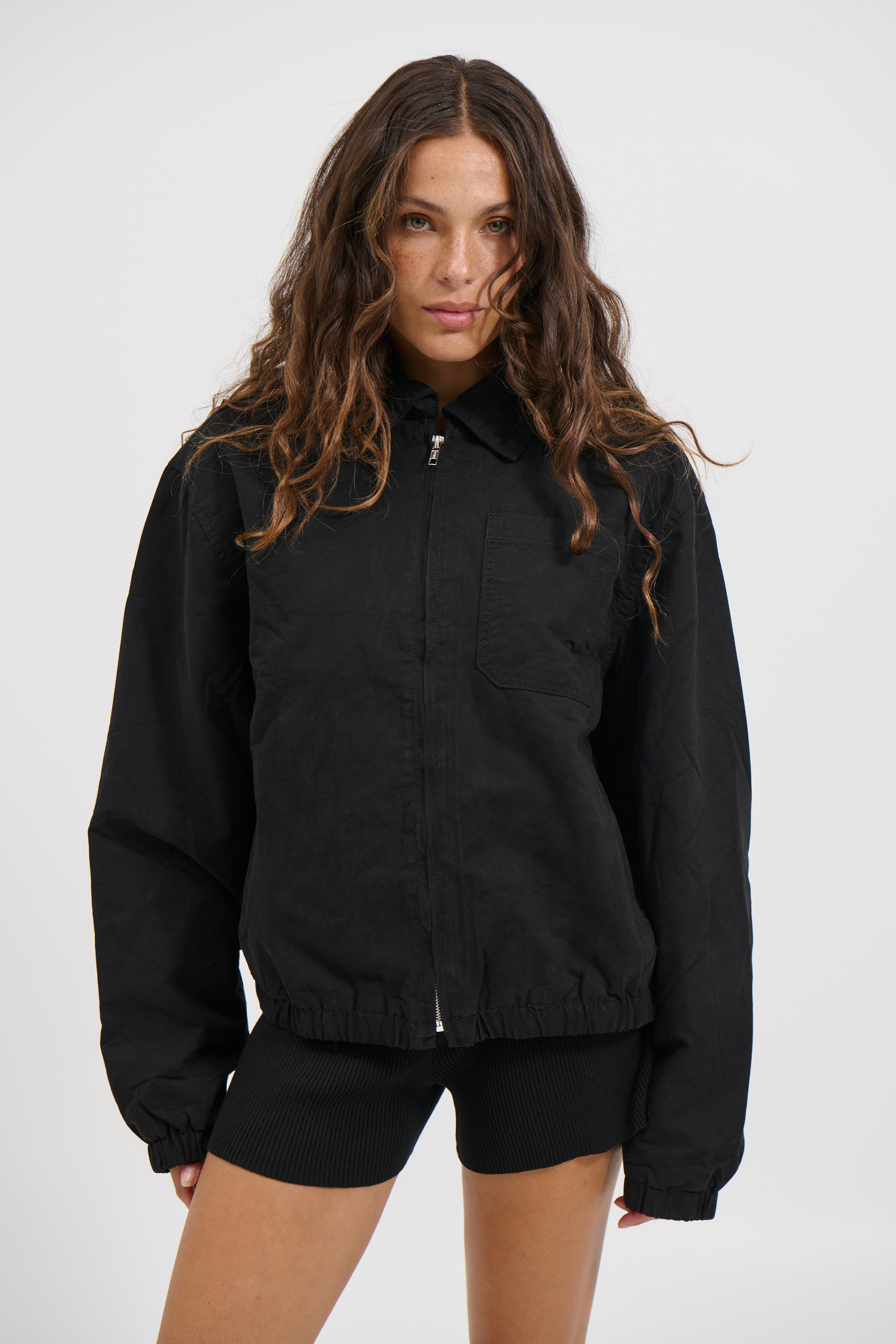 Unisex Charlie Soft Cotton Bomber Black
