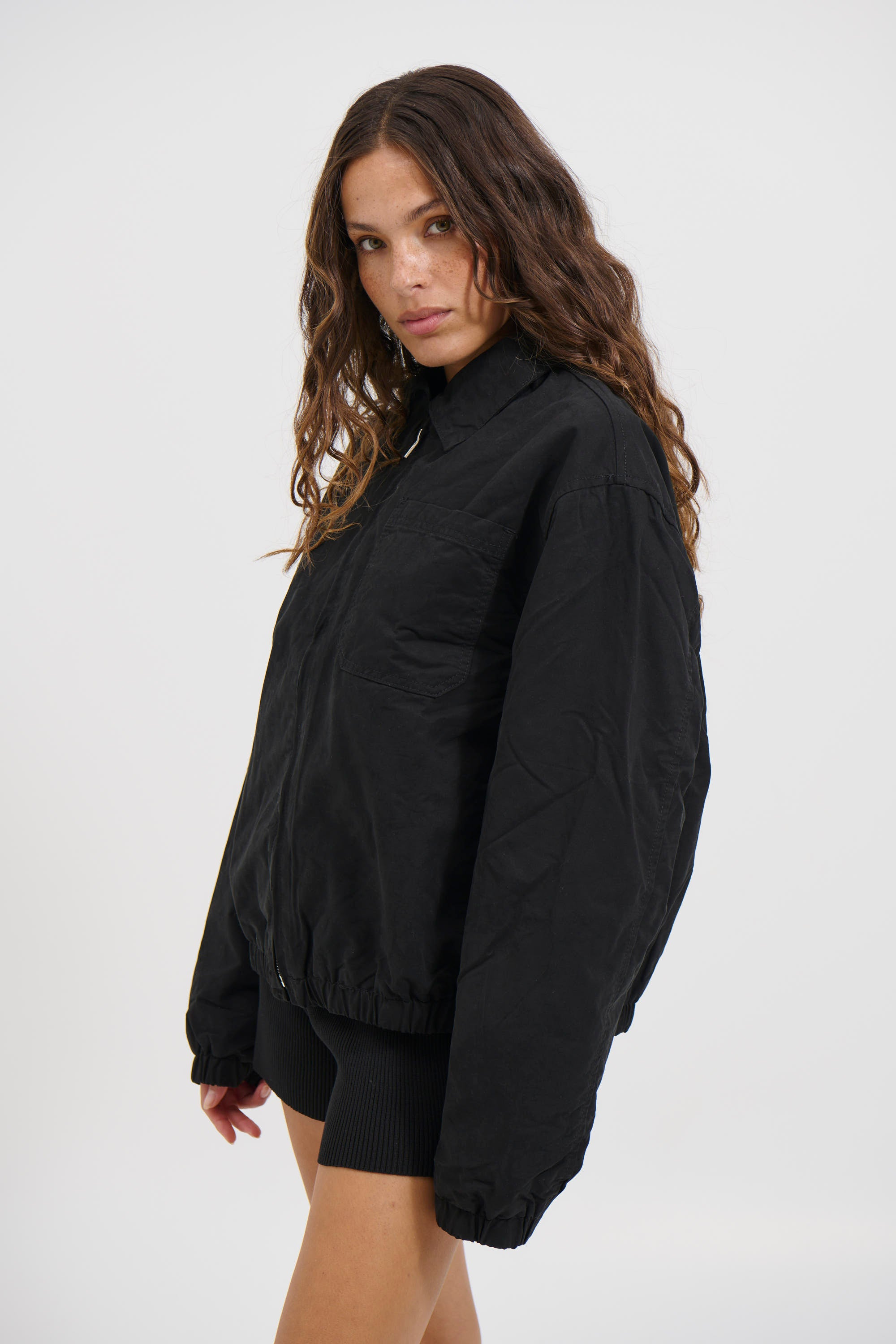 Unisex Charlie Soft Cotton Bomber Black