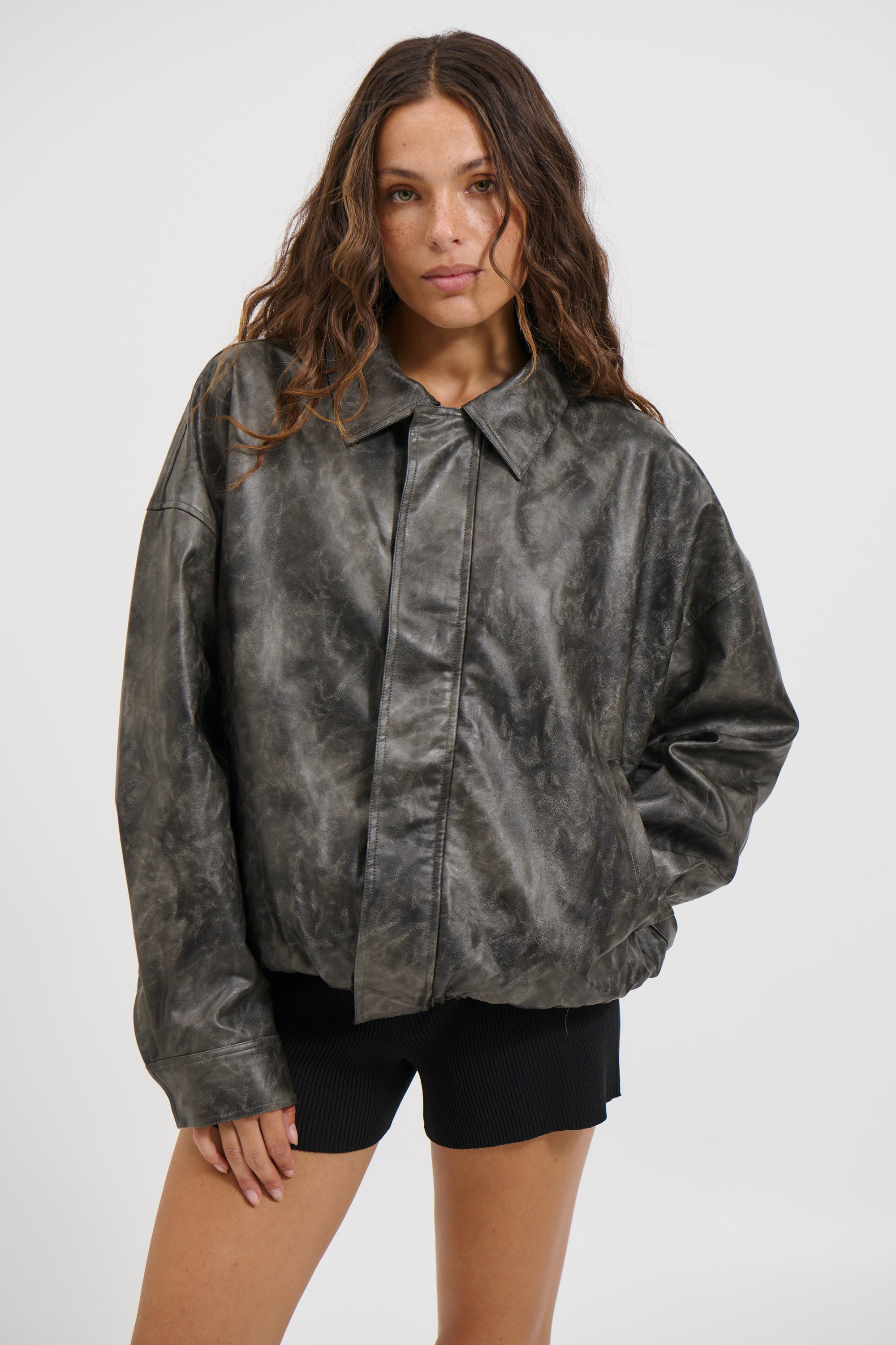 Becca Bomber Washed Black