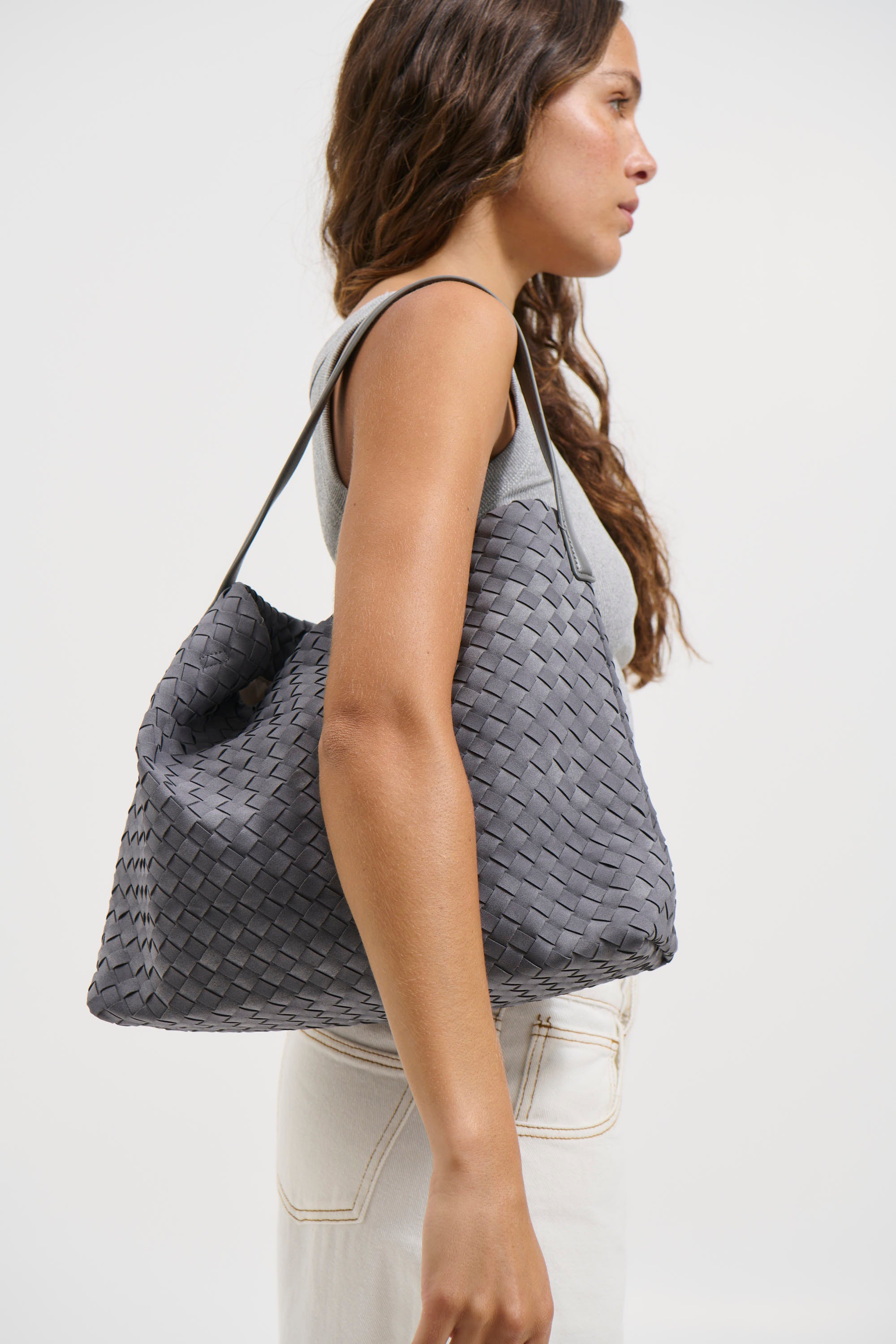Anya Woven Tote Bag Steel