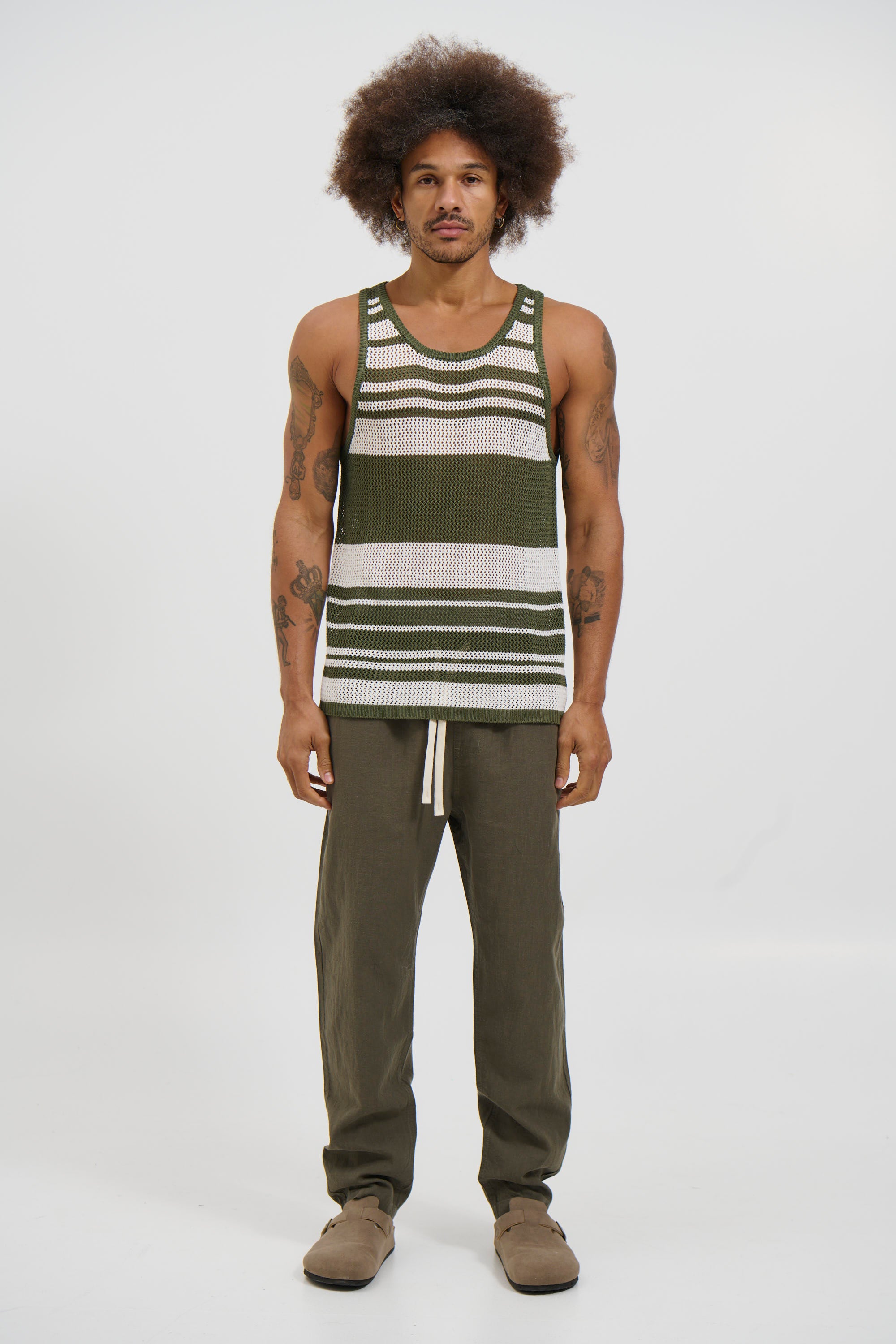 Alcha Tank Khaki/White