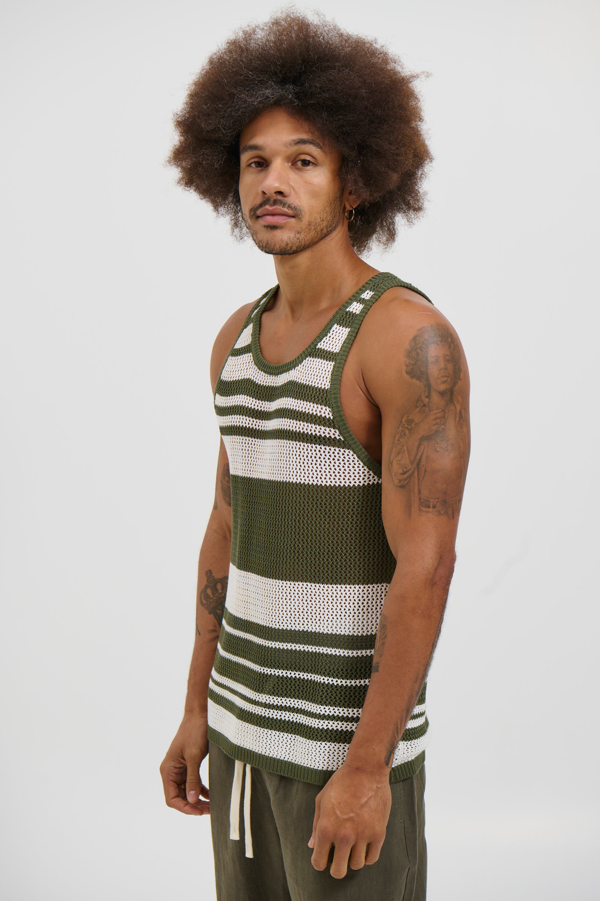 Alcha Tank Khaki/White
