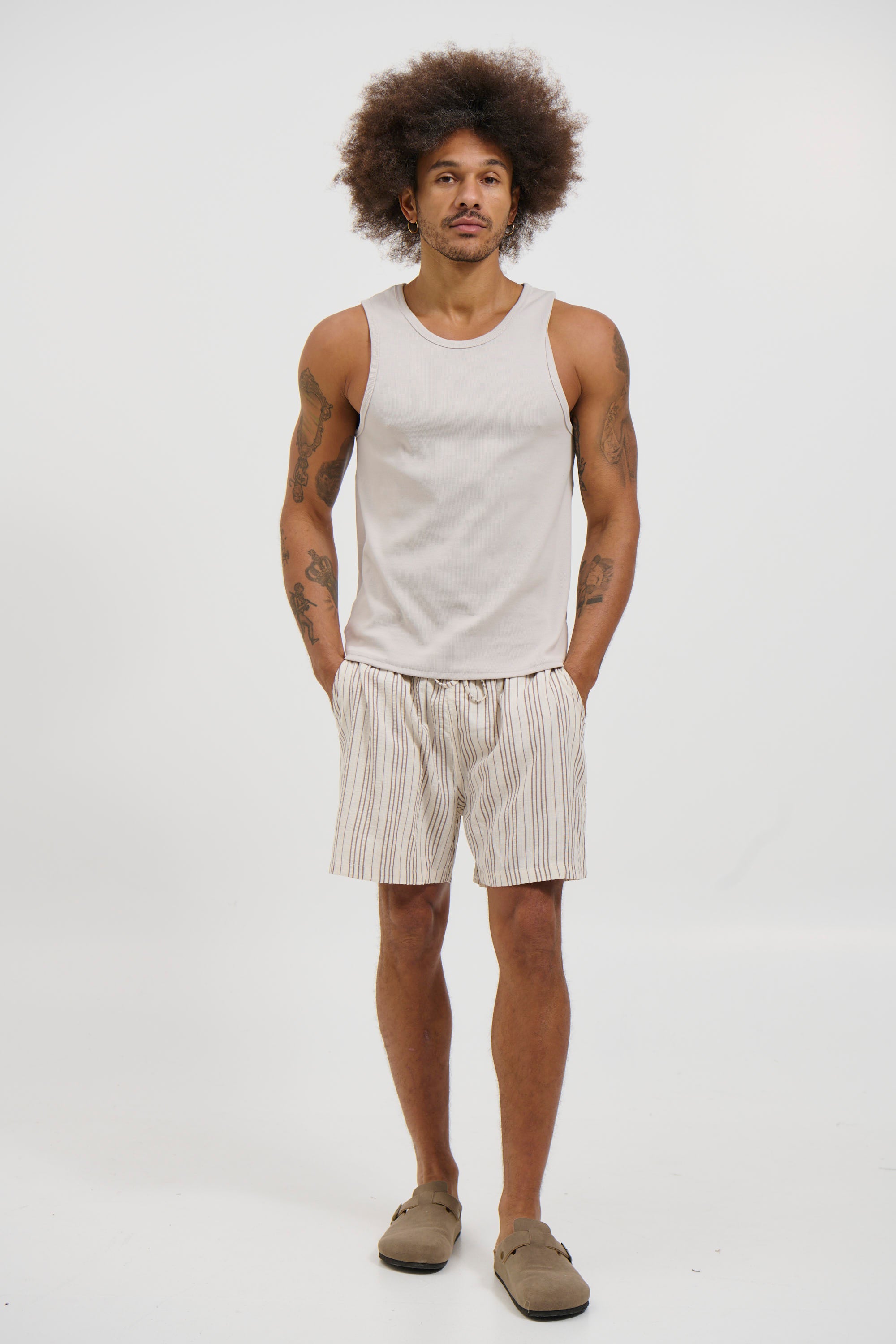 Declan Fitted Tank Beige