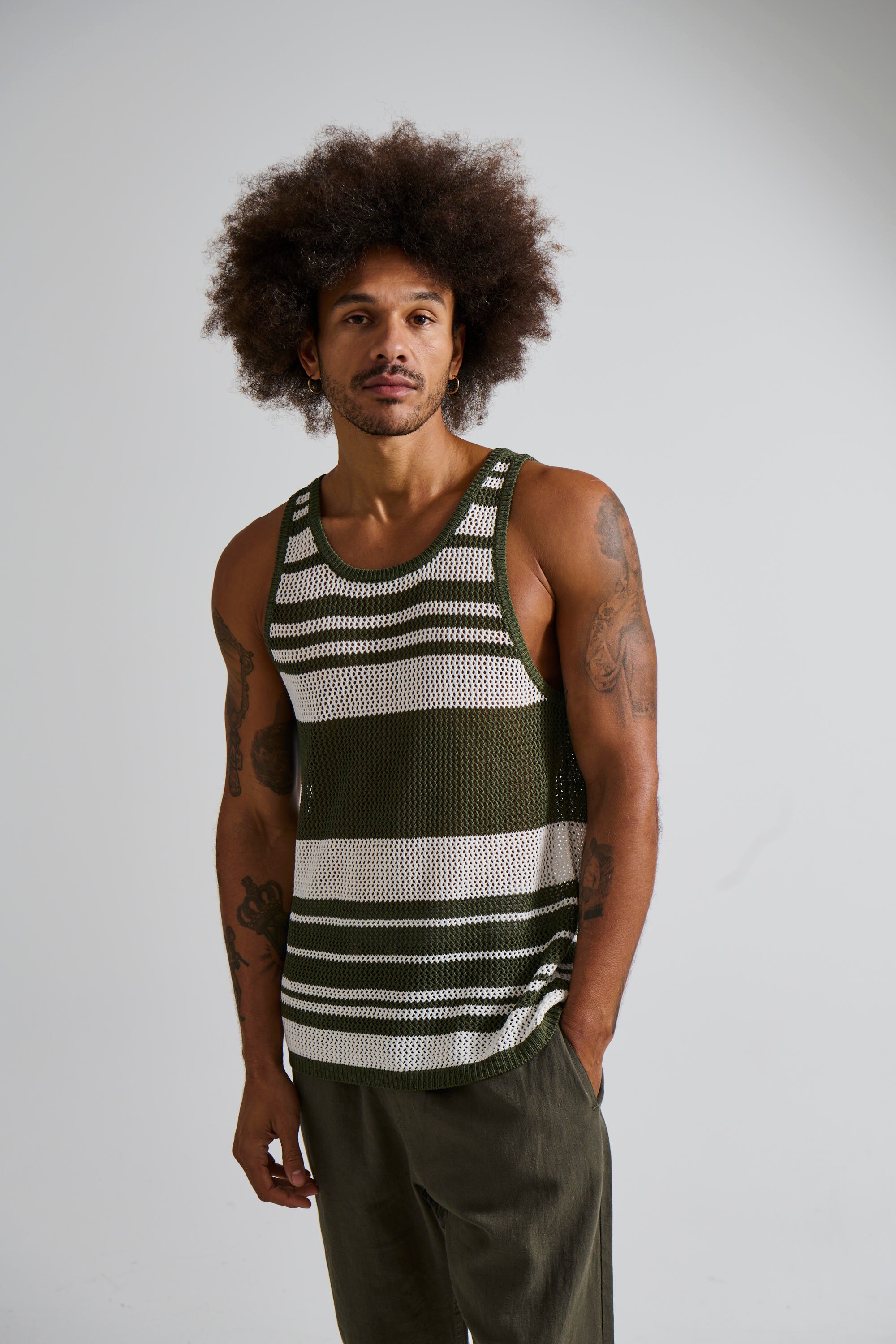 Alcha Tank Khaki/White
