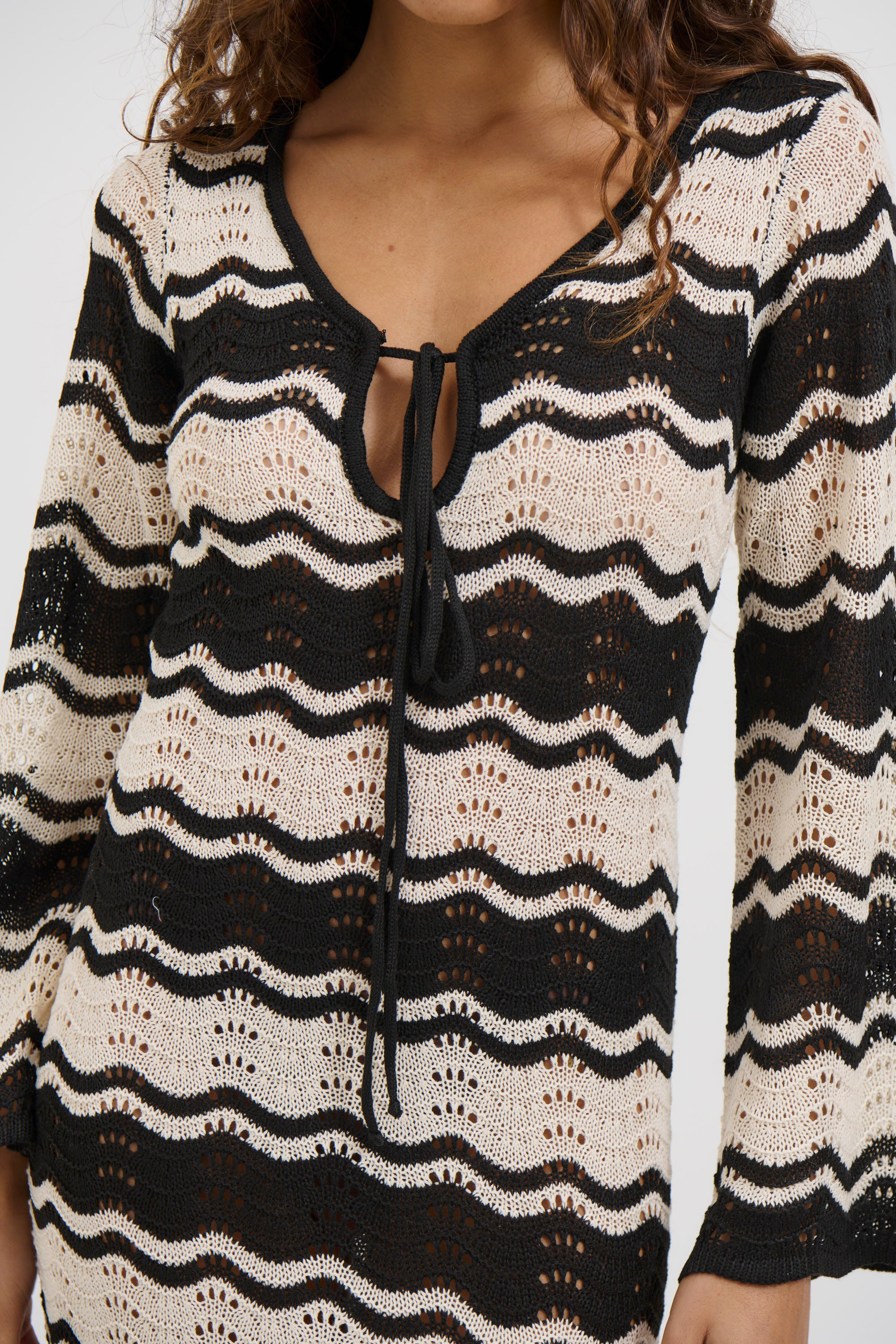 Aria Maxi Dress Black/Beige