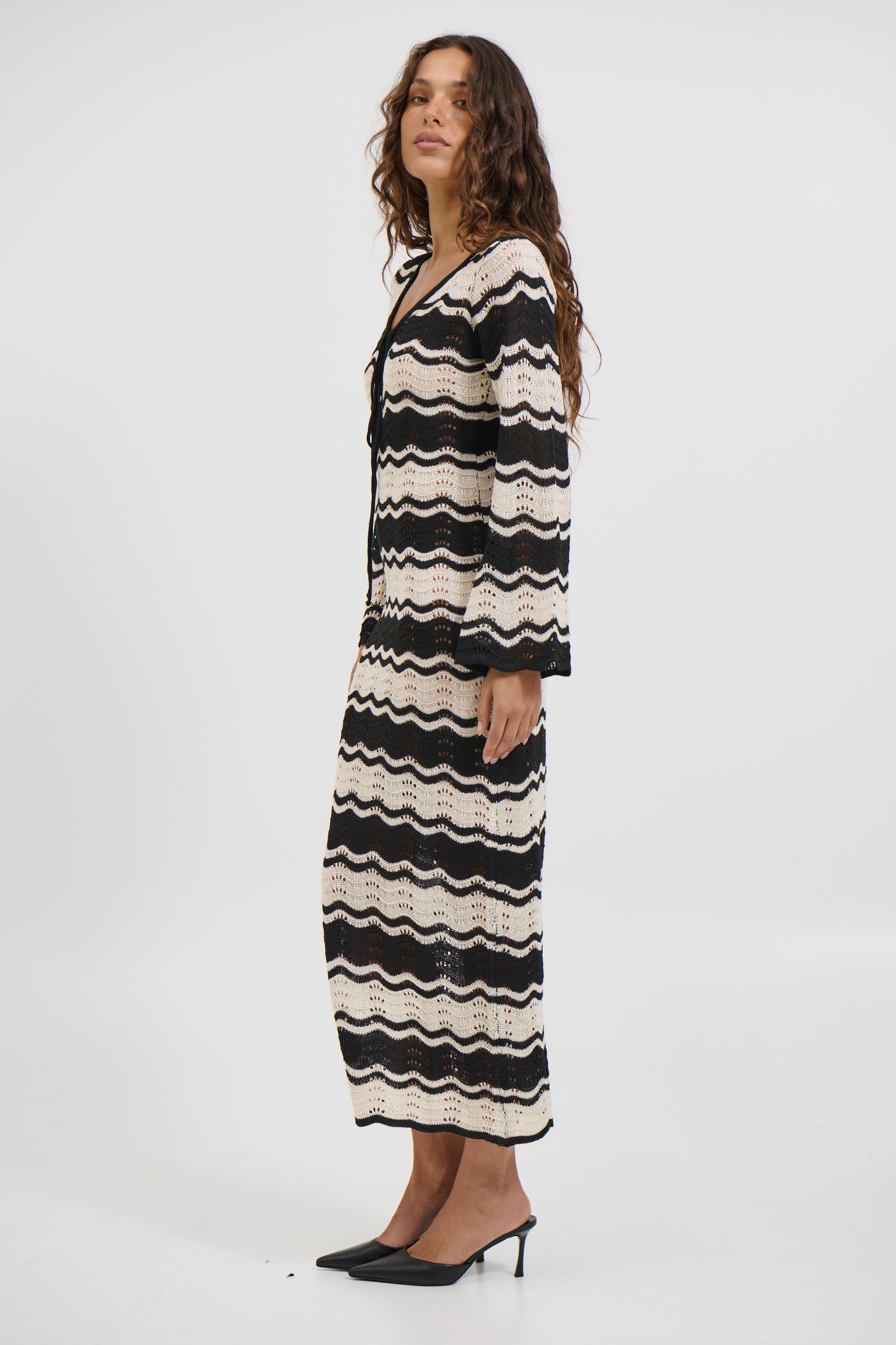 Aria Maxi Dress Black/Beige