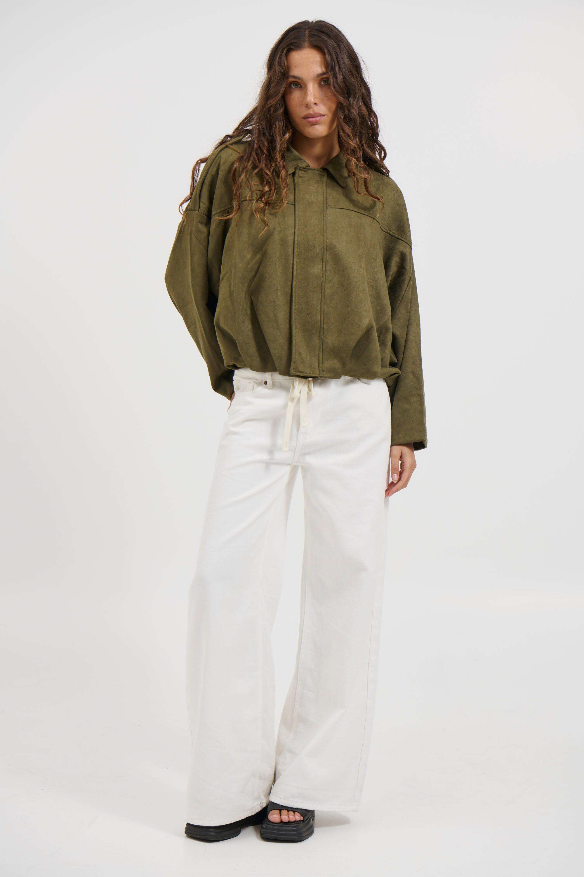 Harmony Suede Jacket Khaki