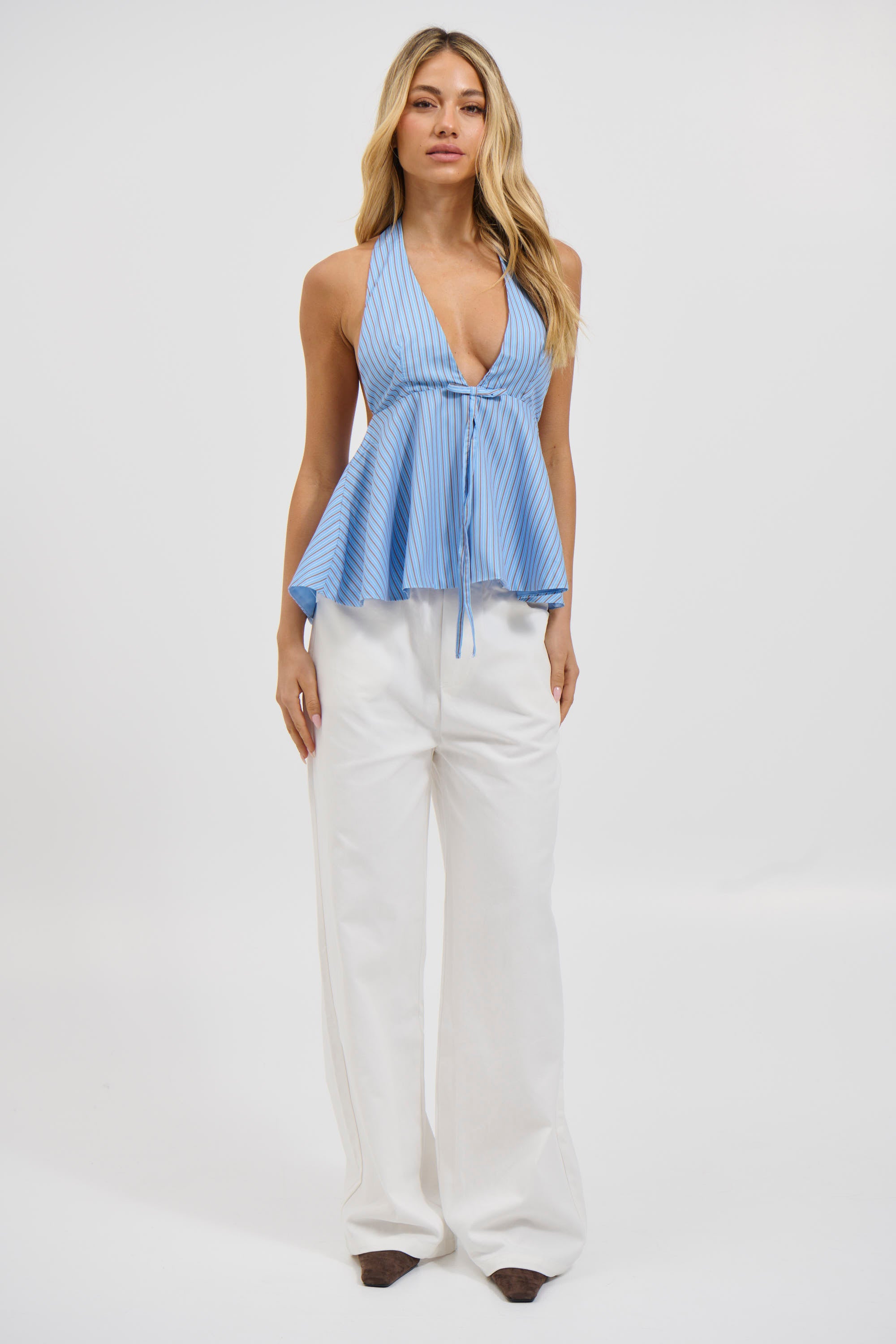 Kenzie Denim Relaxed Pant White
