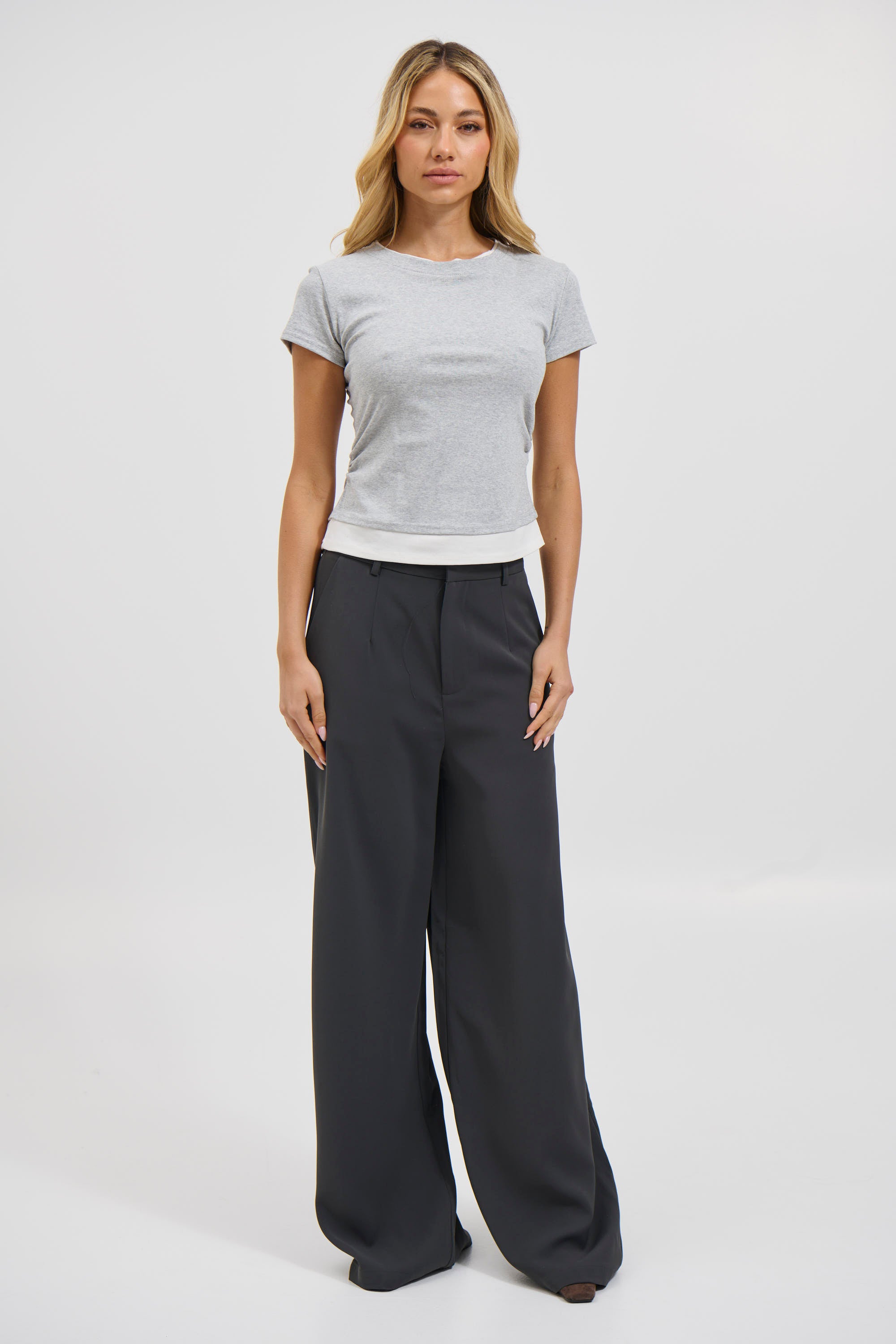 Sunday Layered Tee Grey