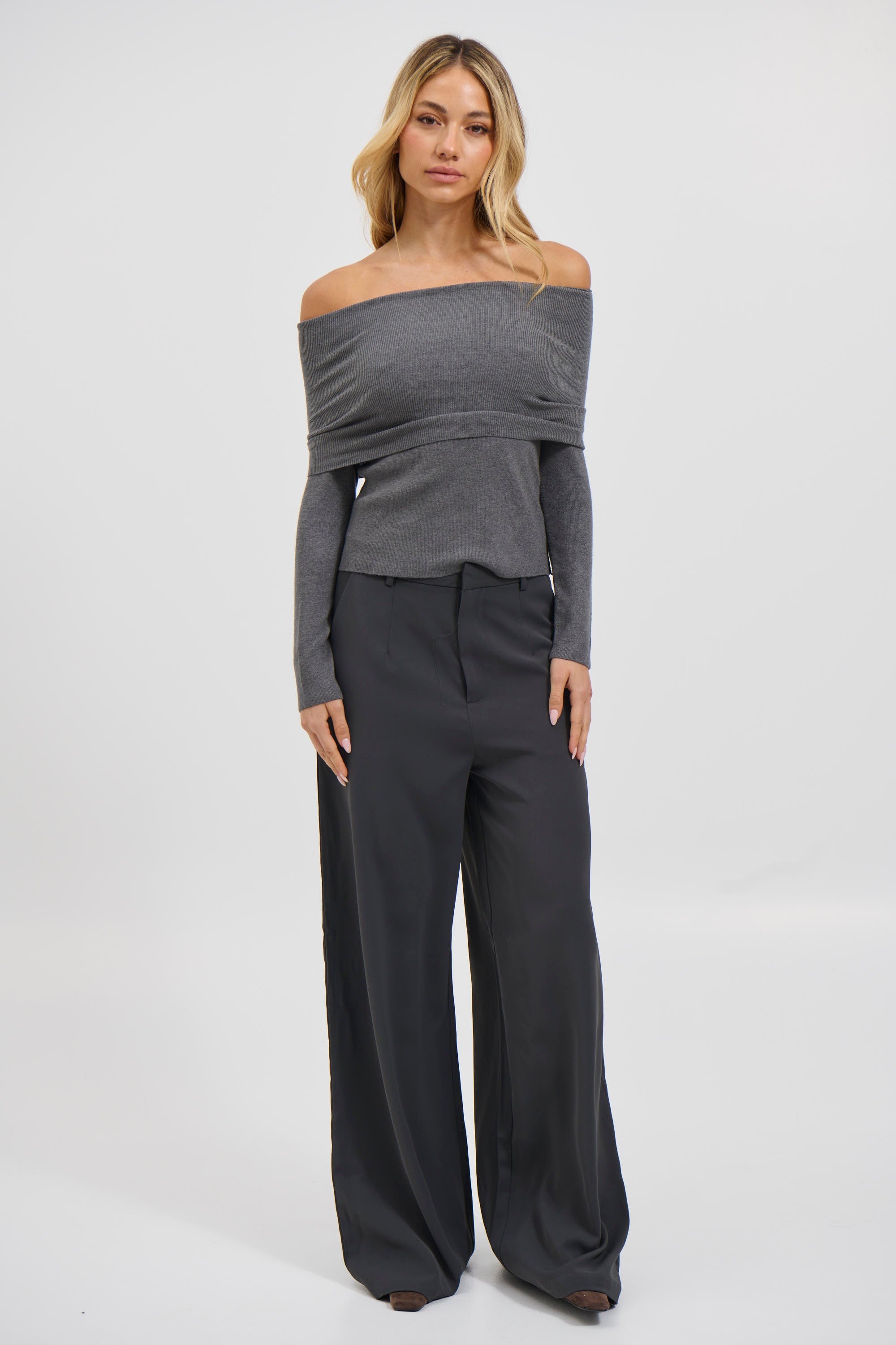 Emilia Off The Shoulder Top Slate