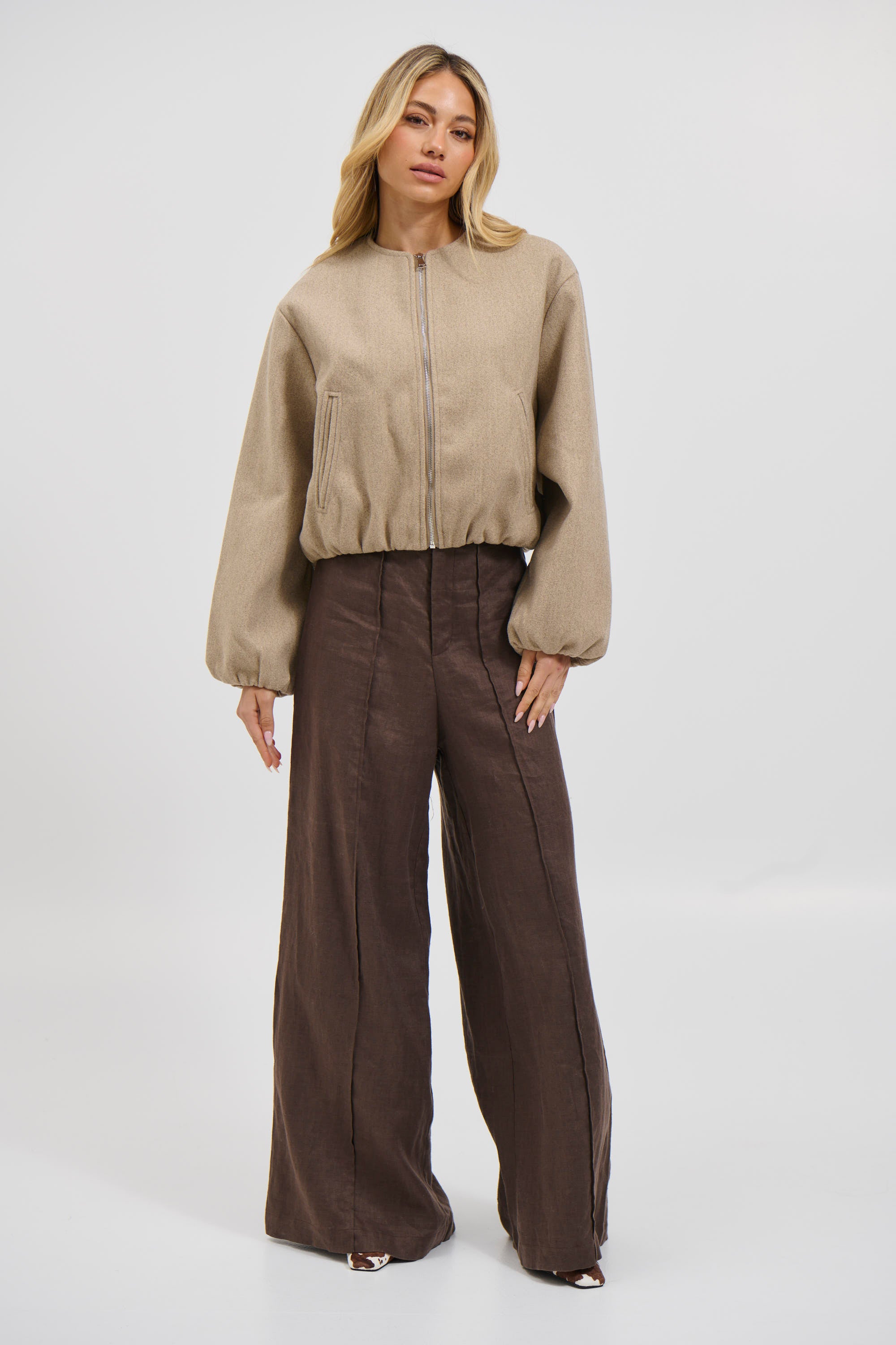Nella Bomber Jacket Beige