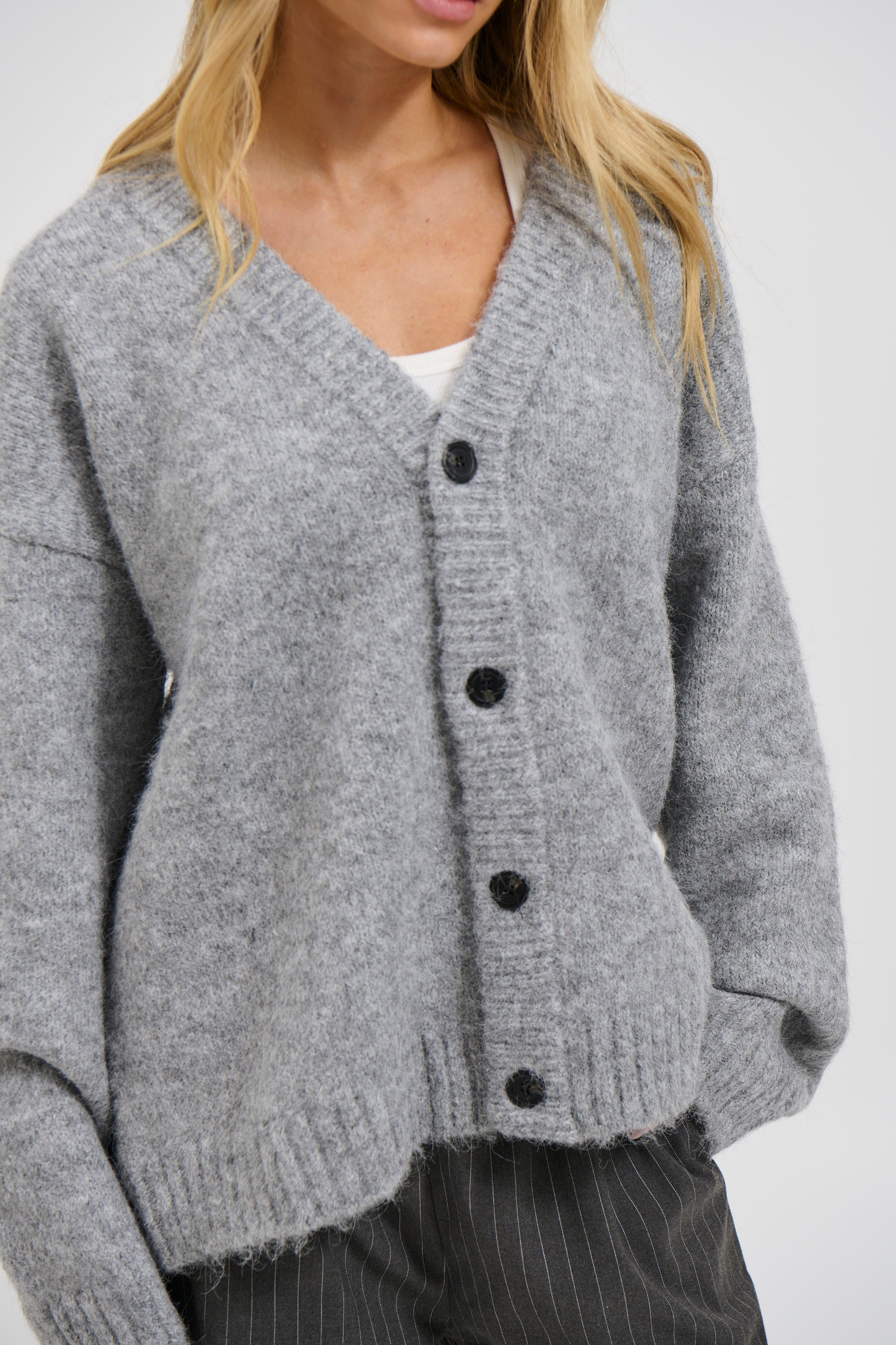 Unisex Knitted Oversize Cardigan Grey