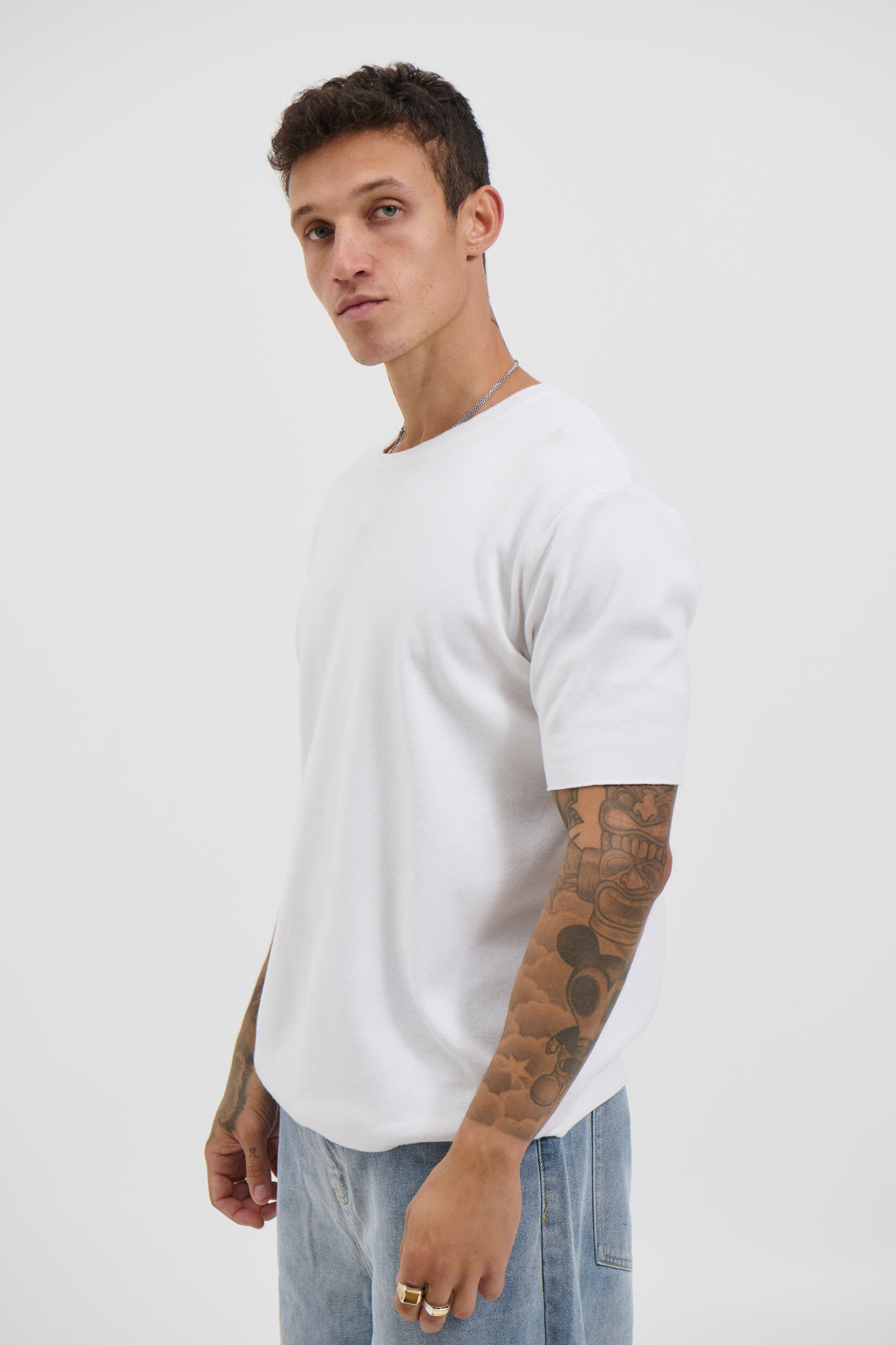 Vlad Fitted Knitted Tee White