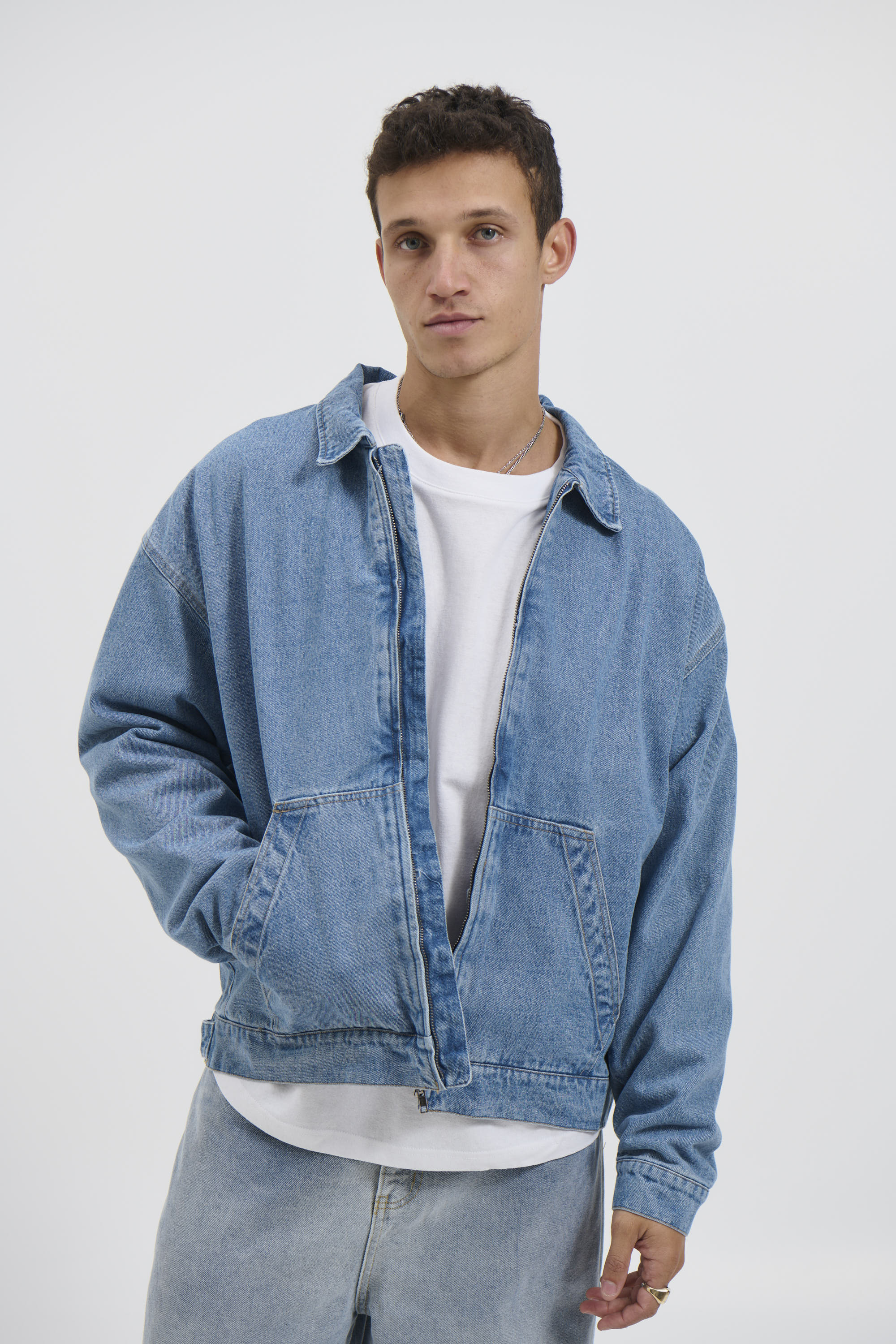 Denim Structure Jacket Blue