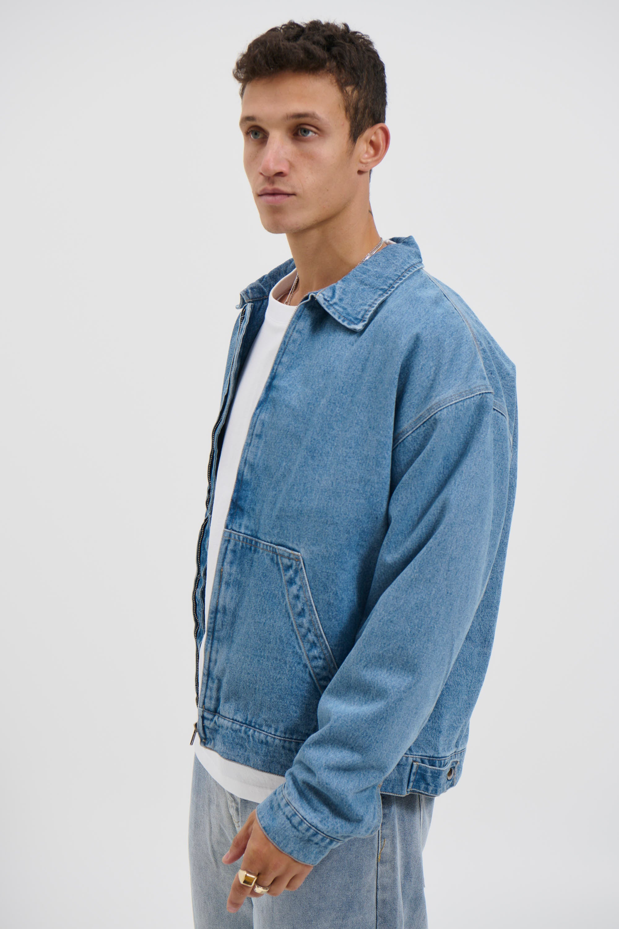 Denim Structure Jacket Blue