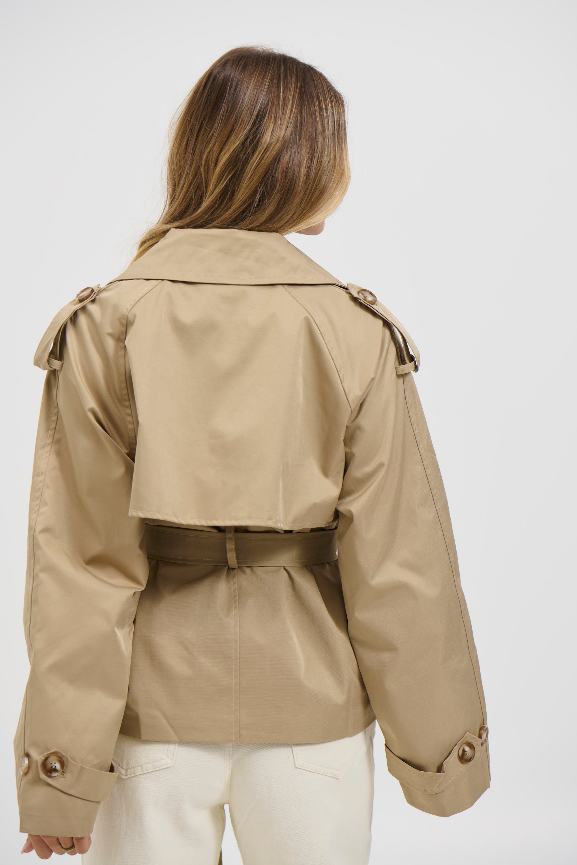 Talisha Cropped Trench Beige