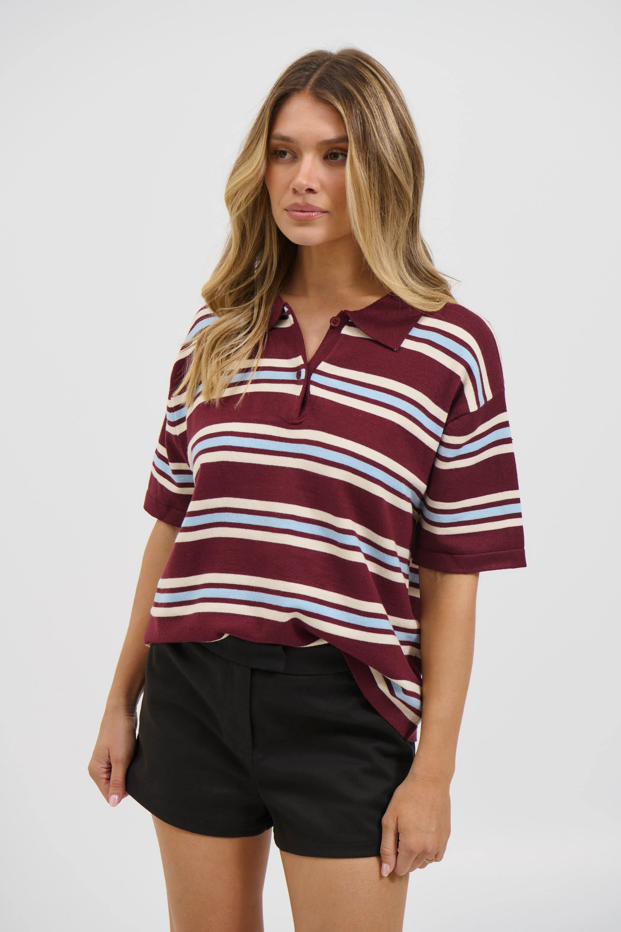 Lynal Short Sleeve Rugby Top Wine