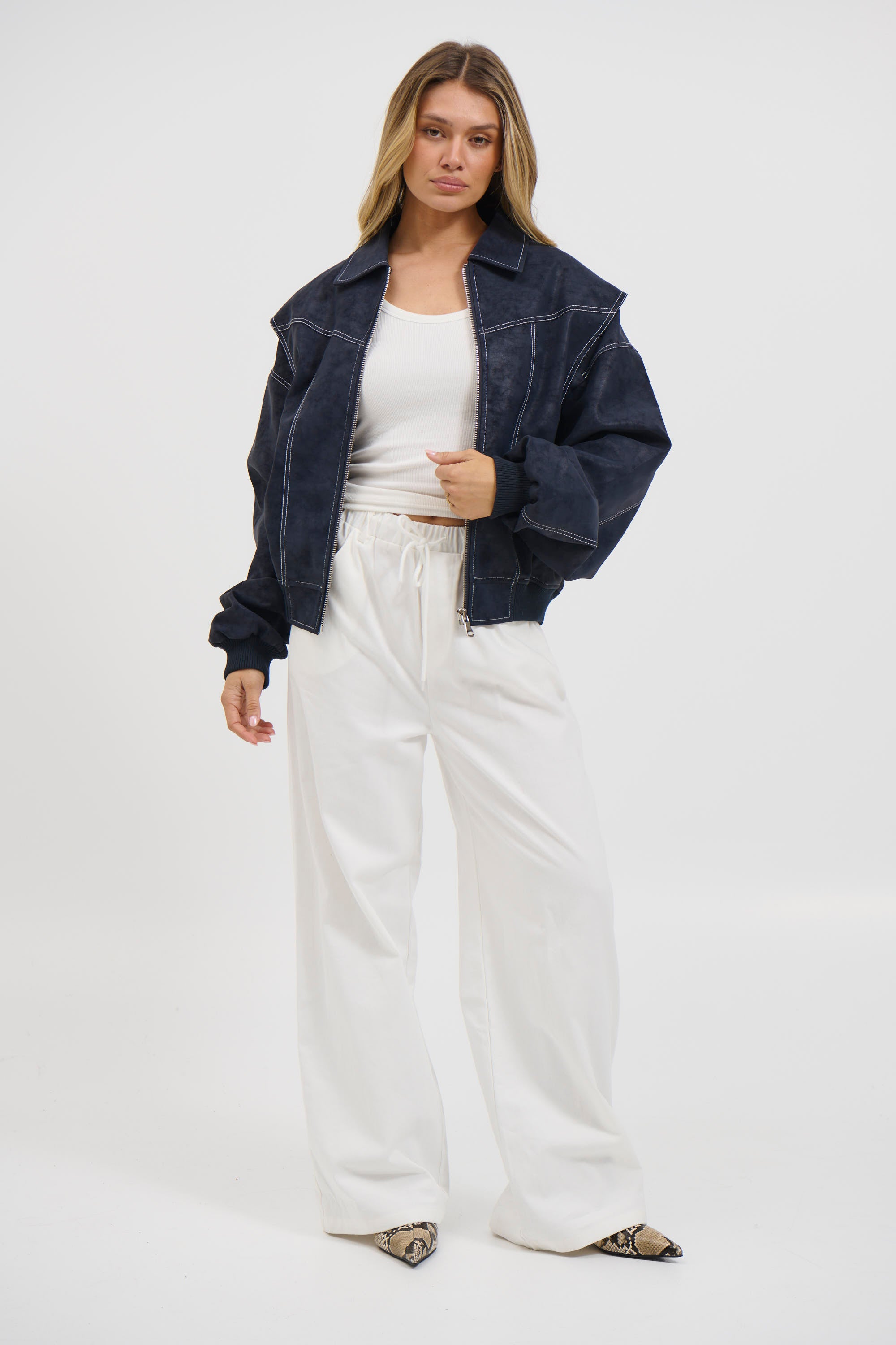 Vista Bomber Washed Navy