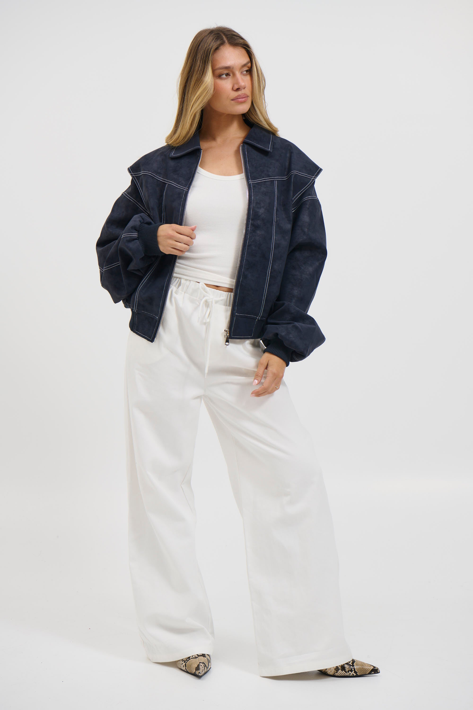 Vista Bomber Washed Navy
