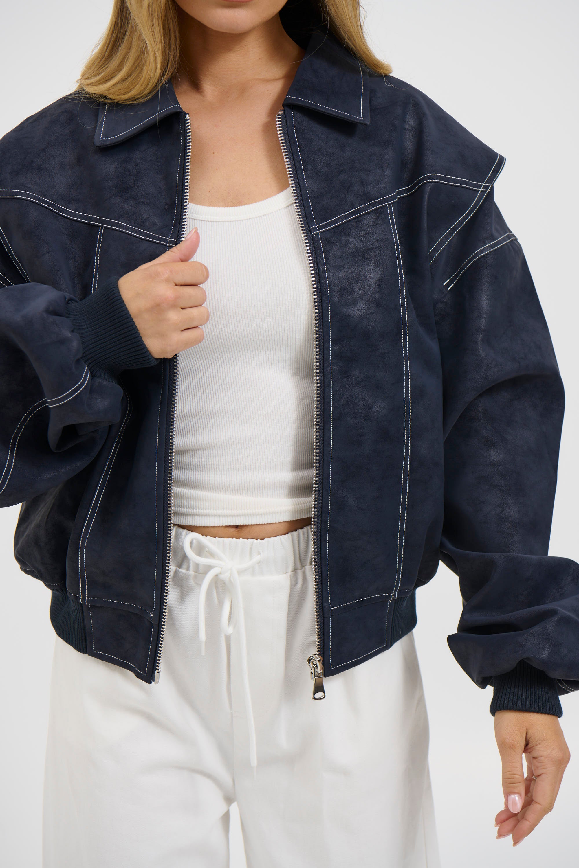 Vista Bomber Washed Navy