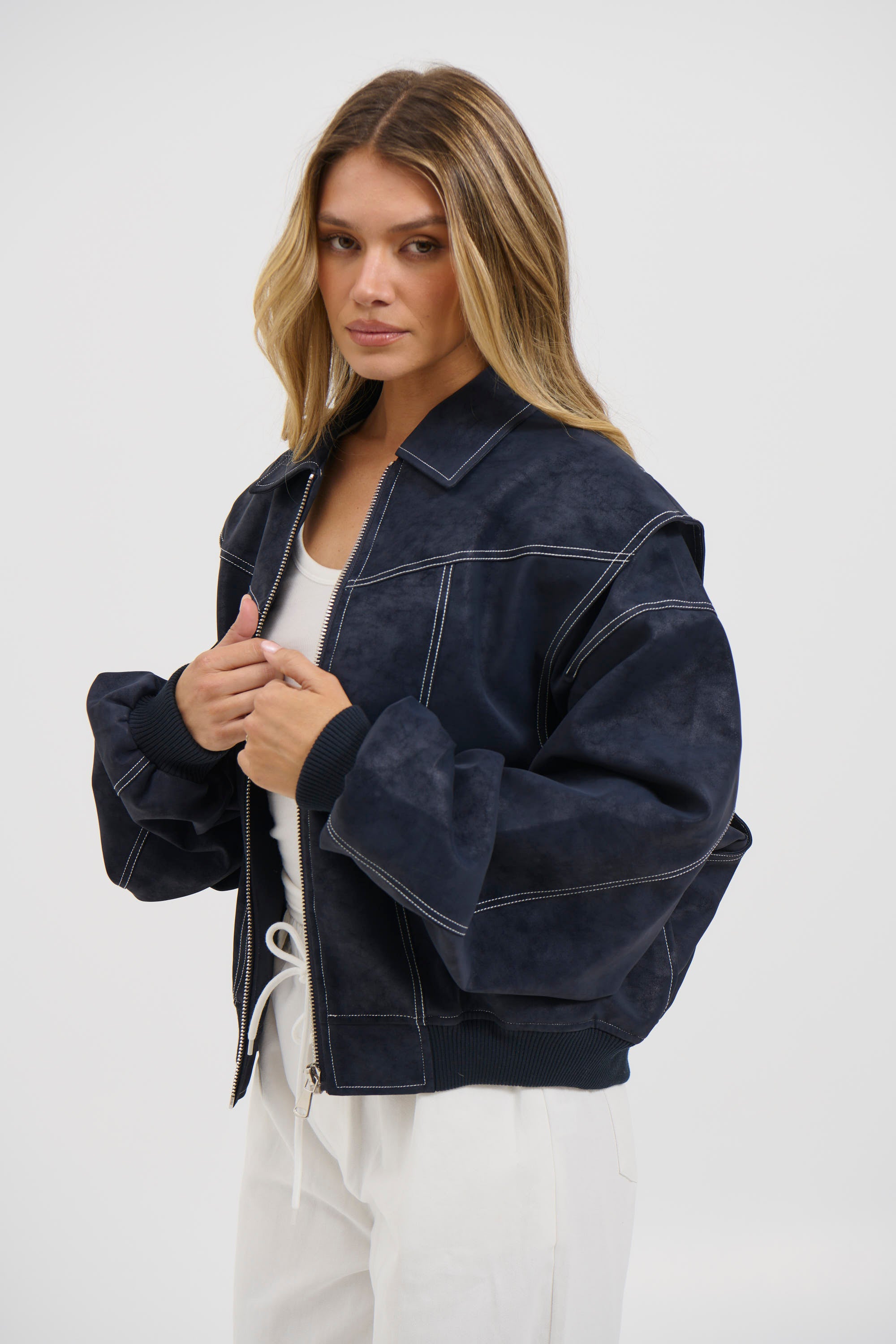 Vista Bomber Washed Navy